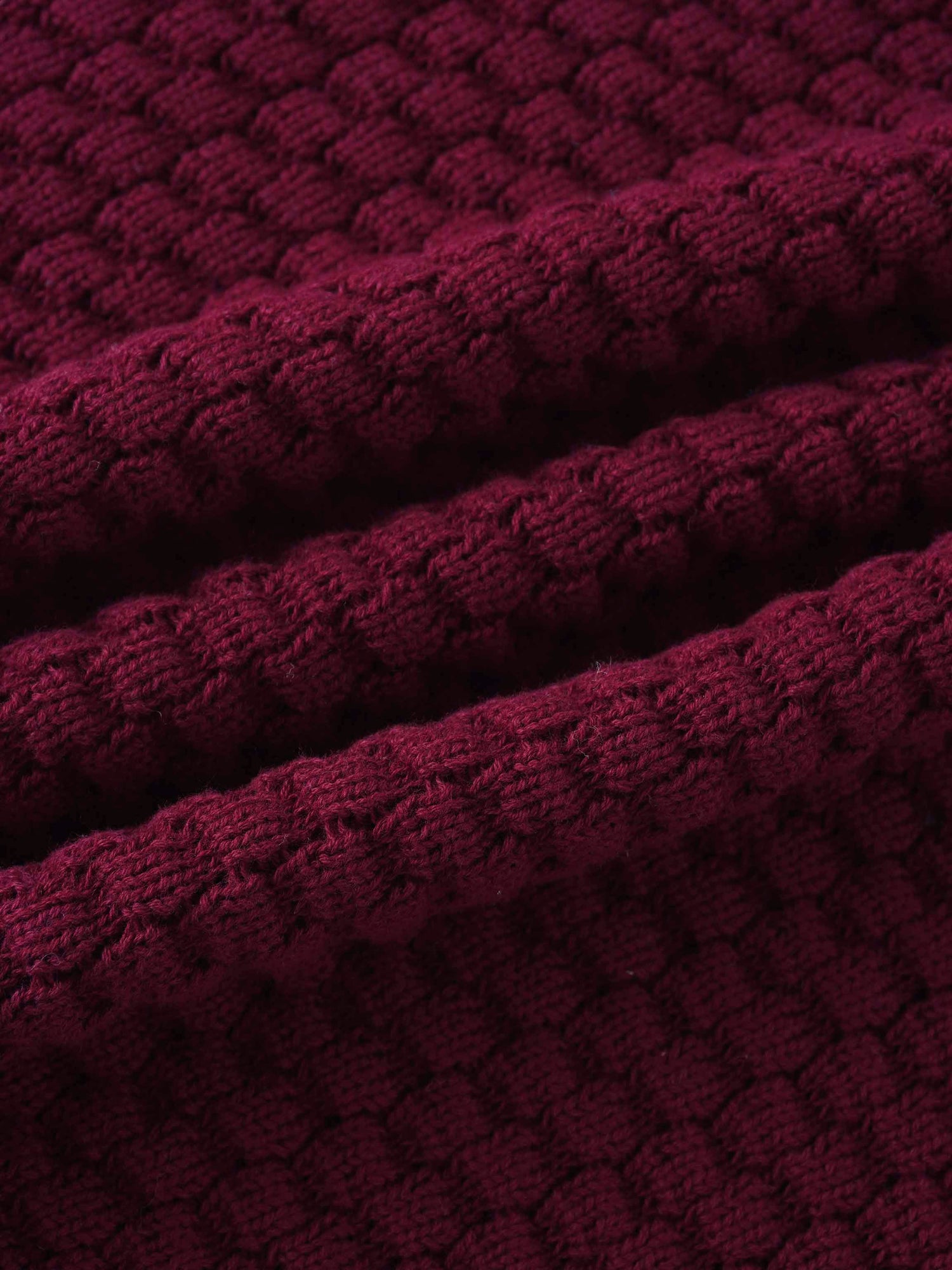 Box Weave Vest-Burgundy