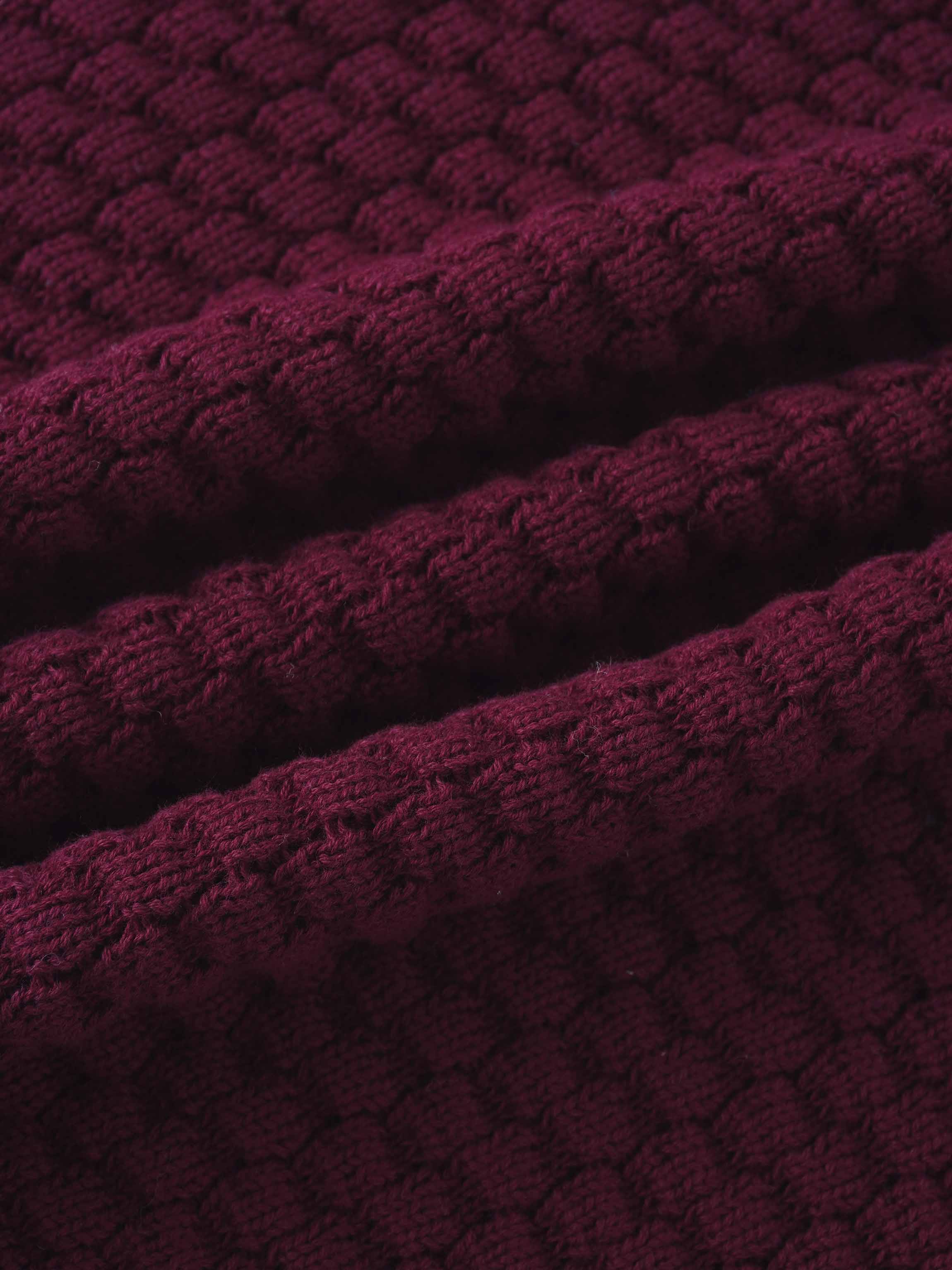 Box Weave Vest-Burgundy