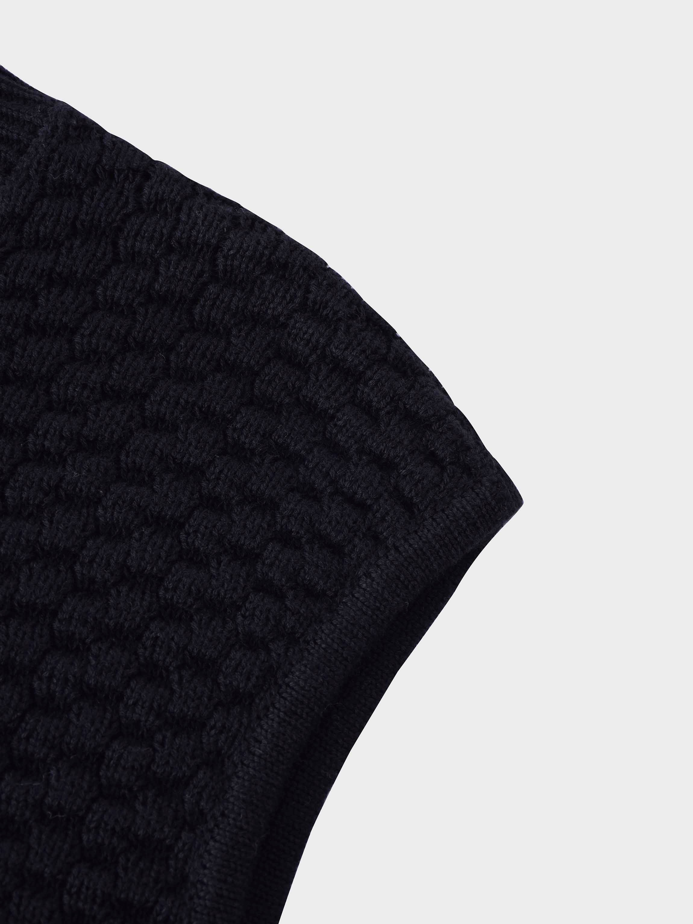 Box Weave Vest-Black