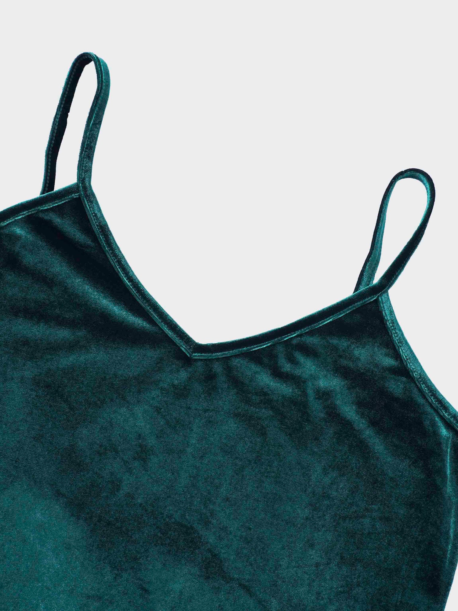 Velour Slip Dress - Emerald Green