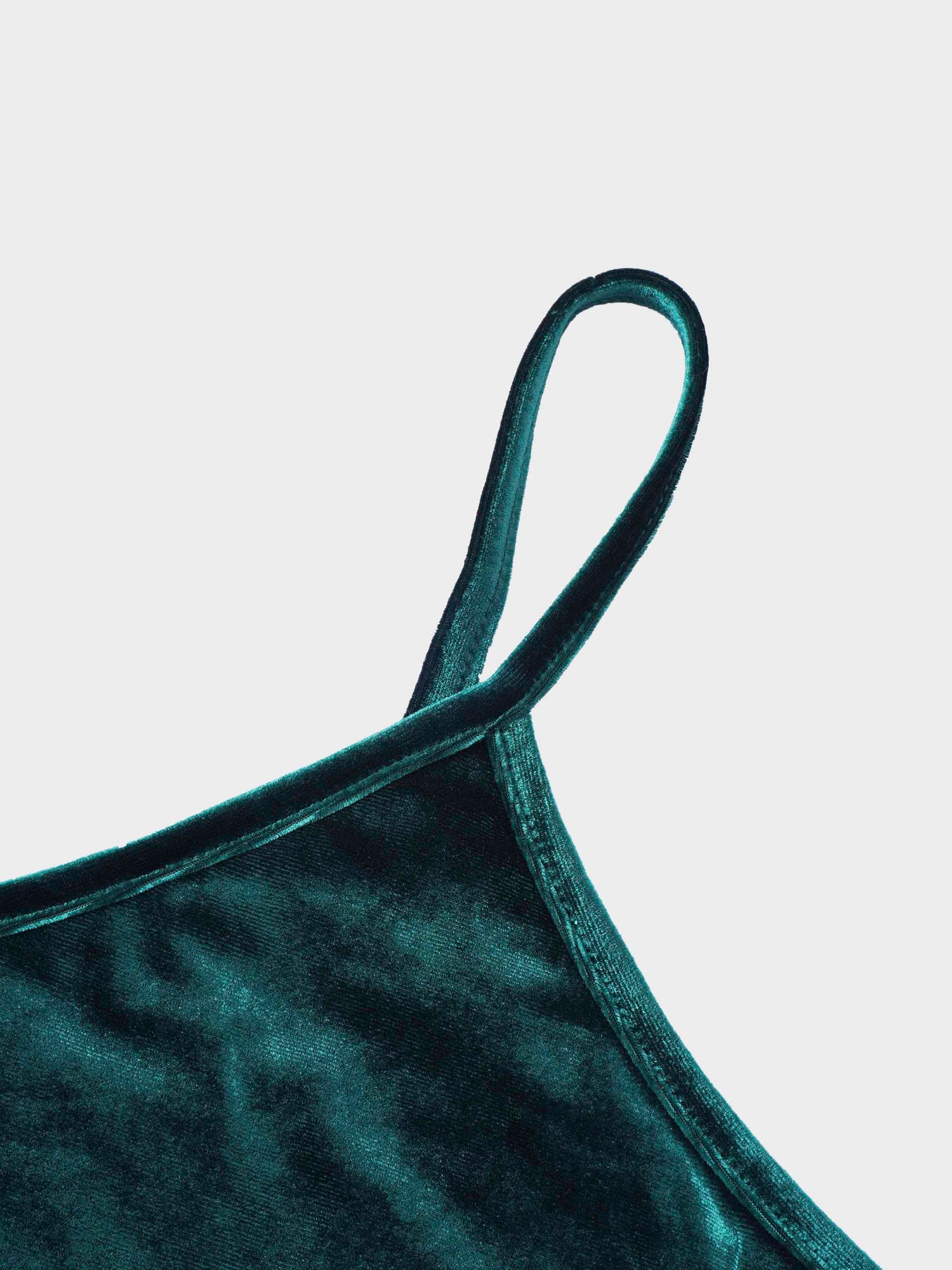 Velour Slip Dress - Emerald Green