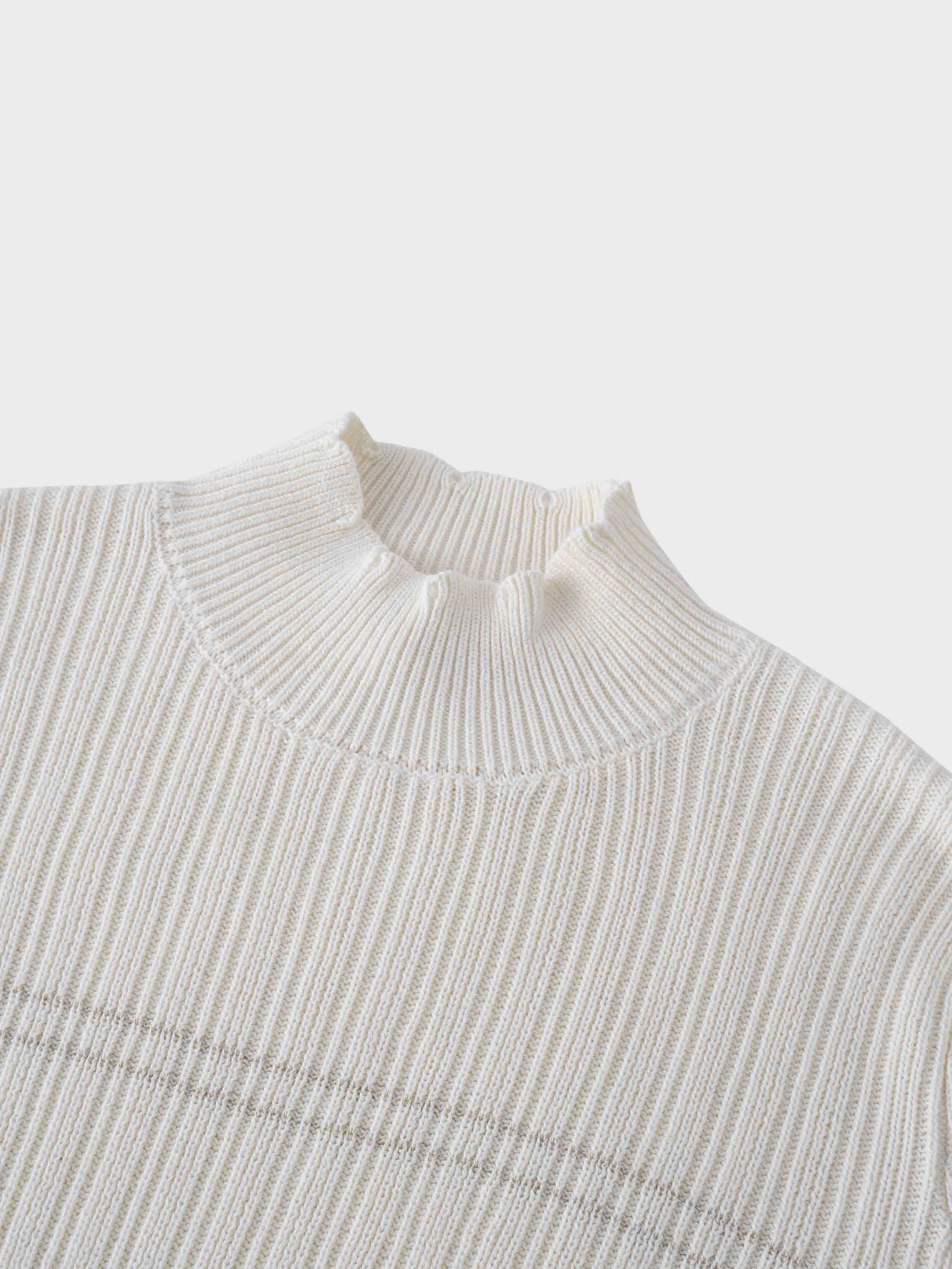 Ruffle Sleeve Sweater-Cream/Gold