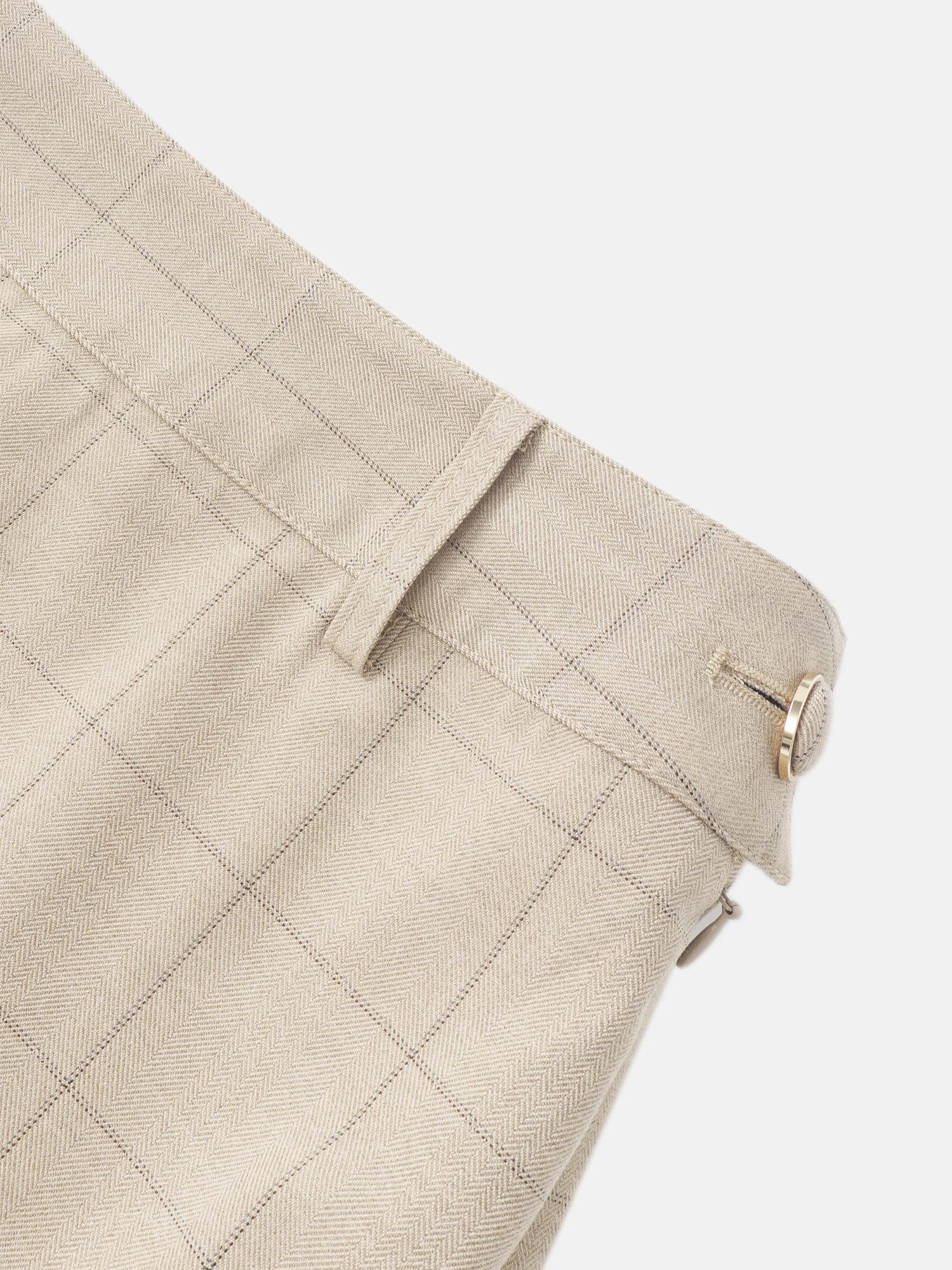 Straight Maxi Skirt - Tan Windowpane