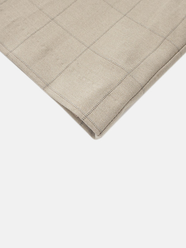Straight Maxi Skirt - Tan Windowpane