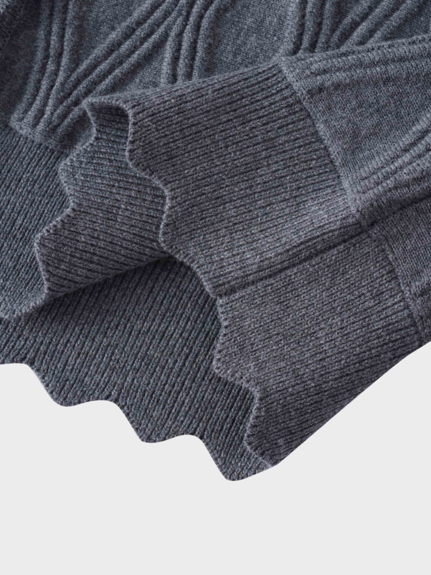 Scalloped Edge Cardigan-Heathered Grey