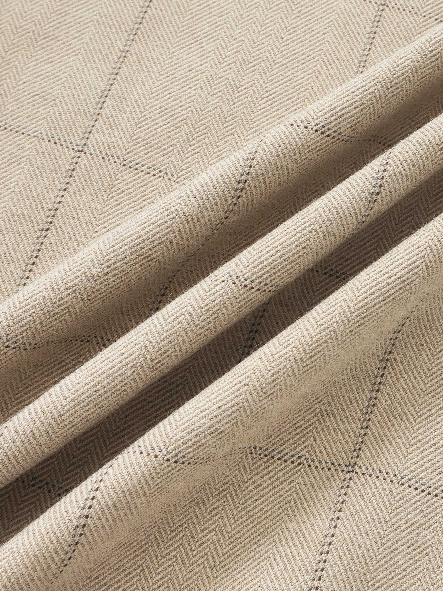 Straight Maxi Skirt - Tan Windowpane