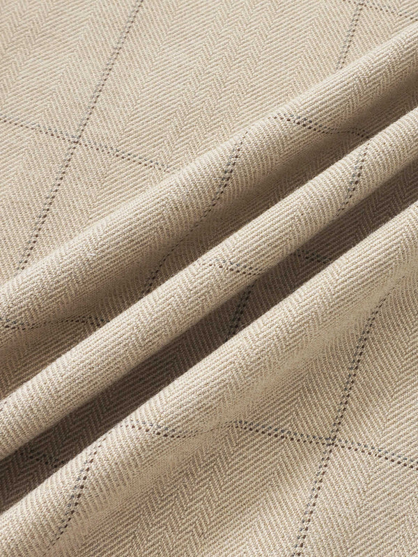 Straight Maxi Skirt - Tan Windowpane