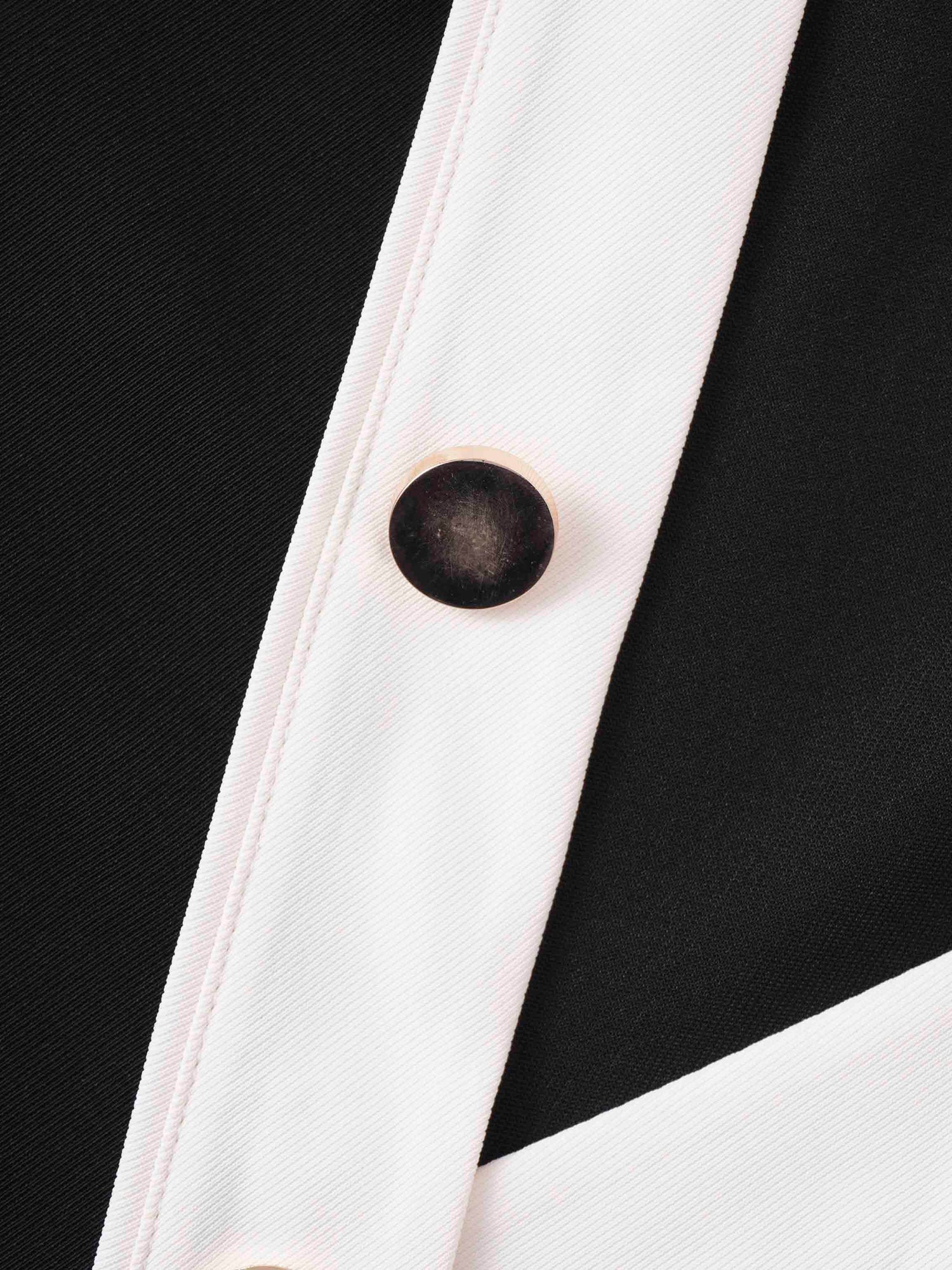 Side Button Dress- Black/Cream Trim Fame on Central Side Button Dress- Black/Cream Trim Fame on Central