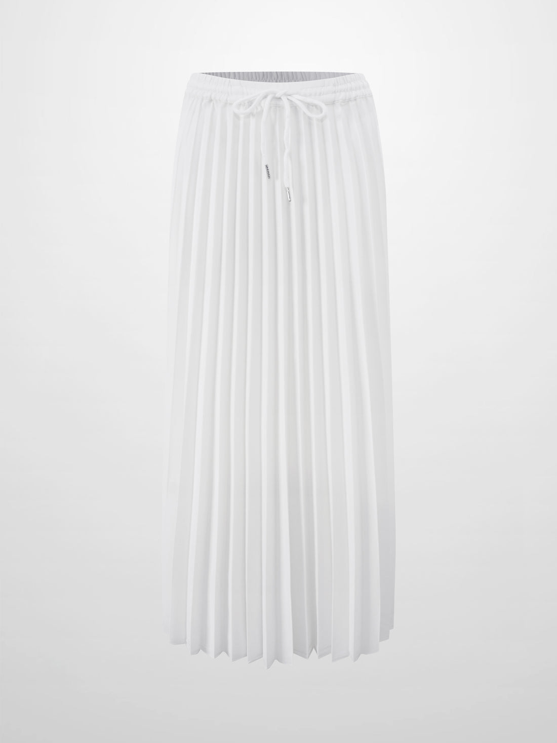Elastic Waist Micro Pleat Skirt-White
