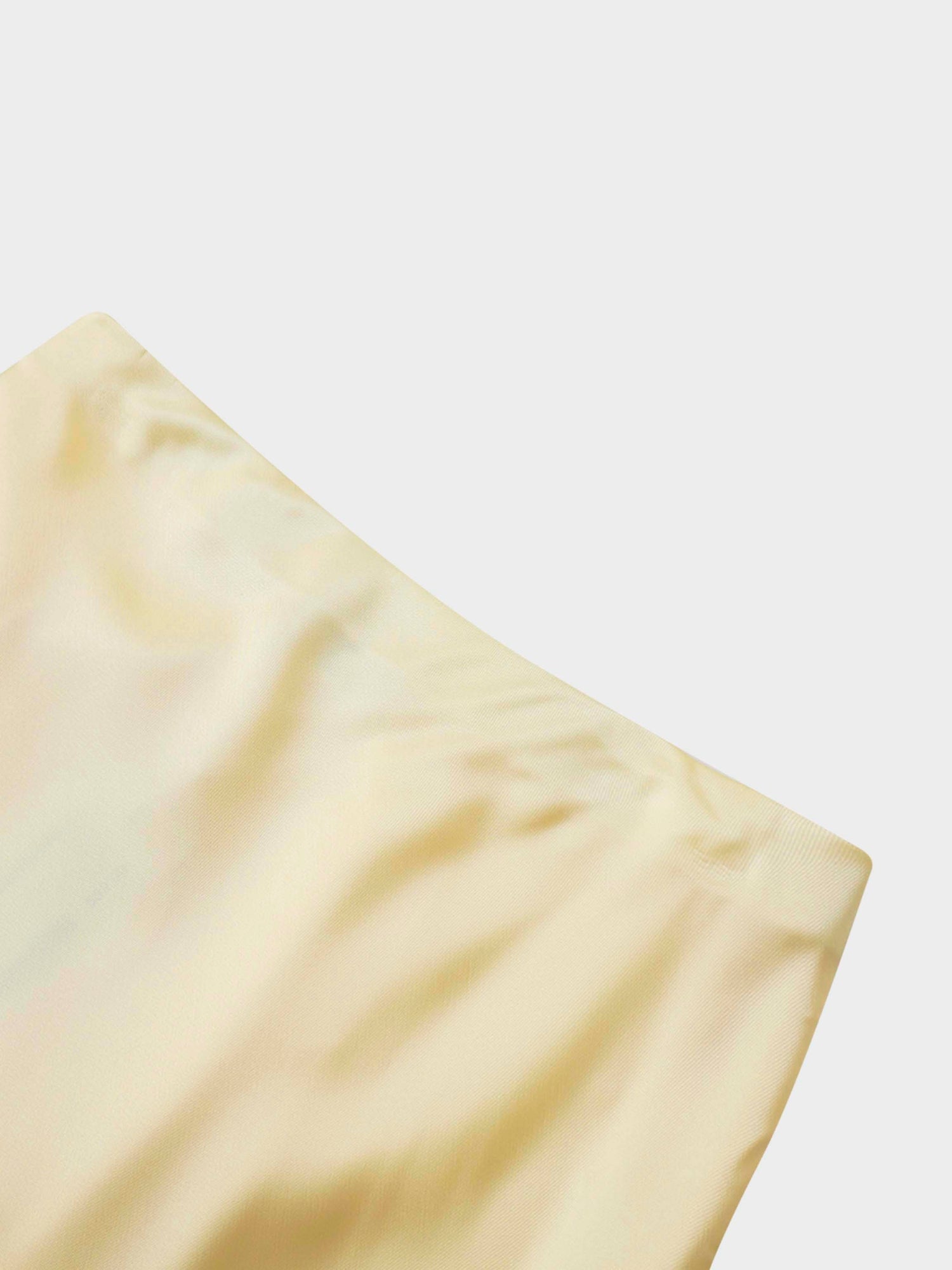 Solid Faux Satin Slip Skirt-Yellow