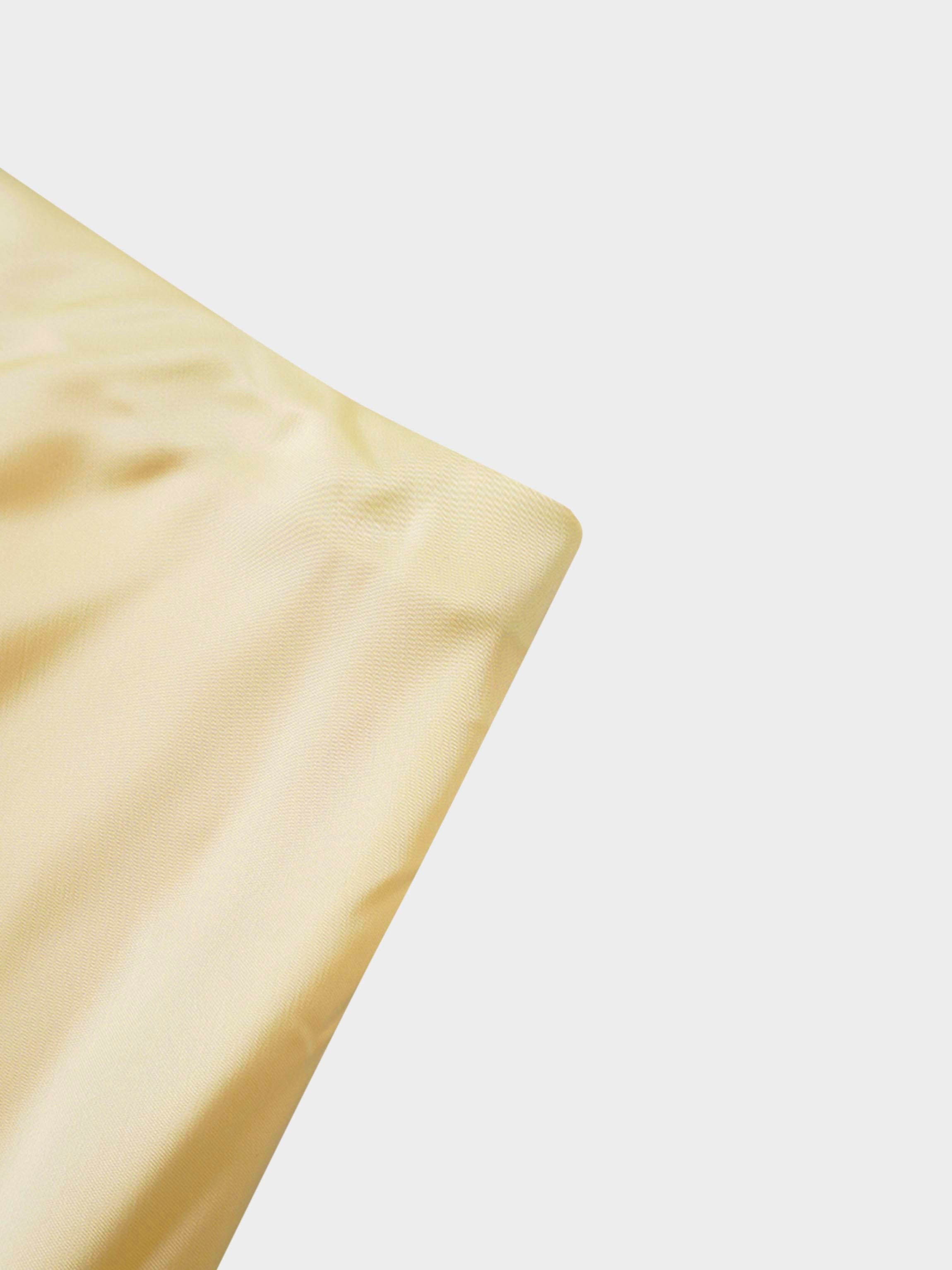 Solid Faux Satin Slip Skirt-Yellow