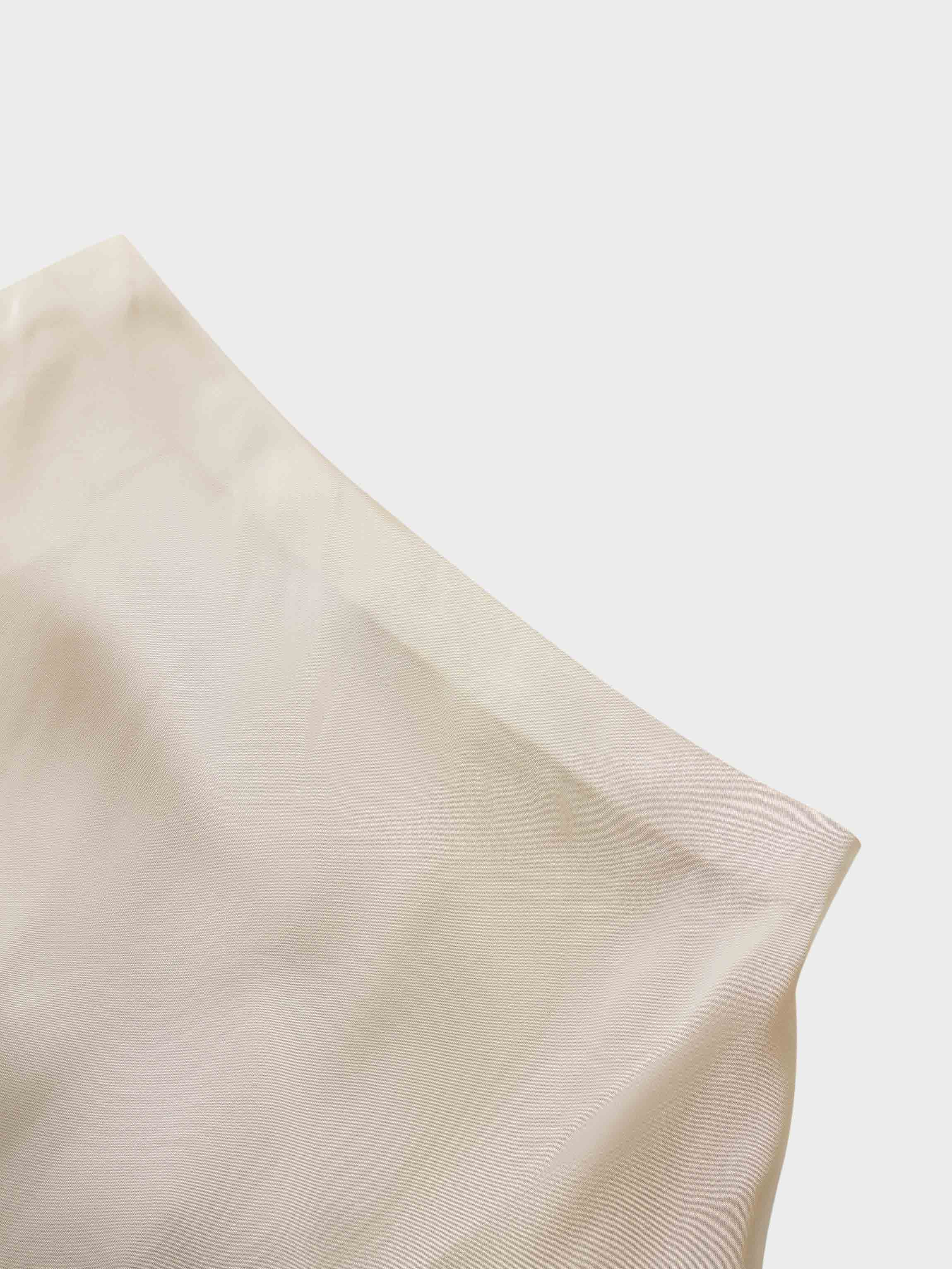 Solid Faux Satin Slip Skirt-Peach