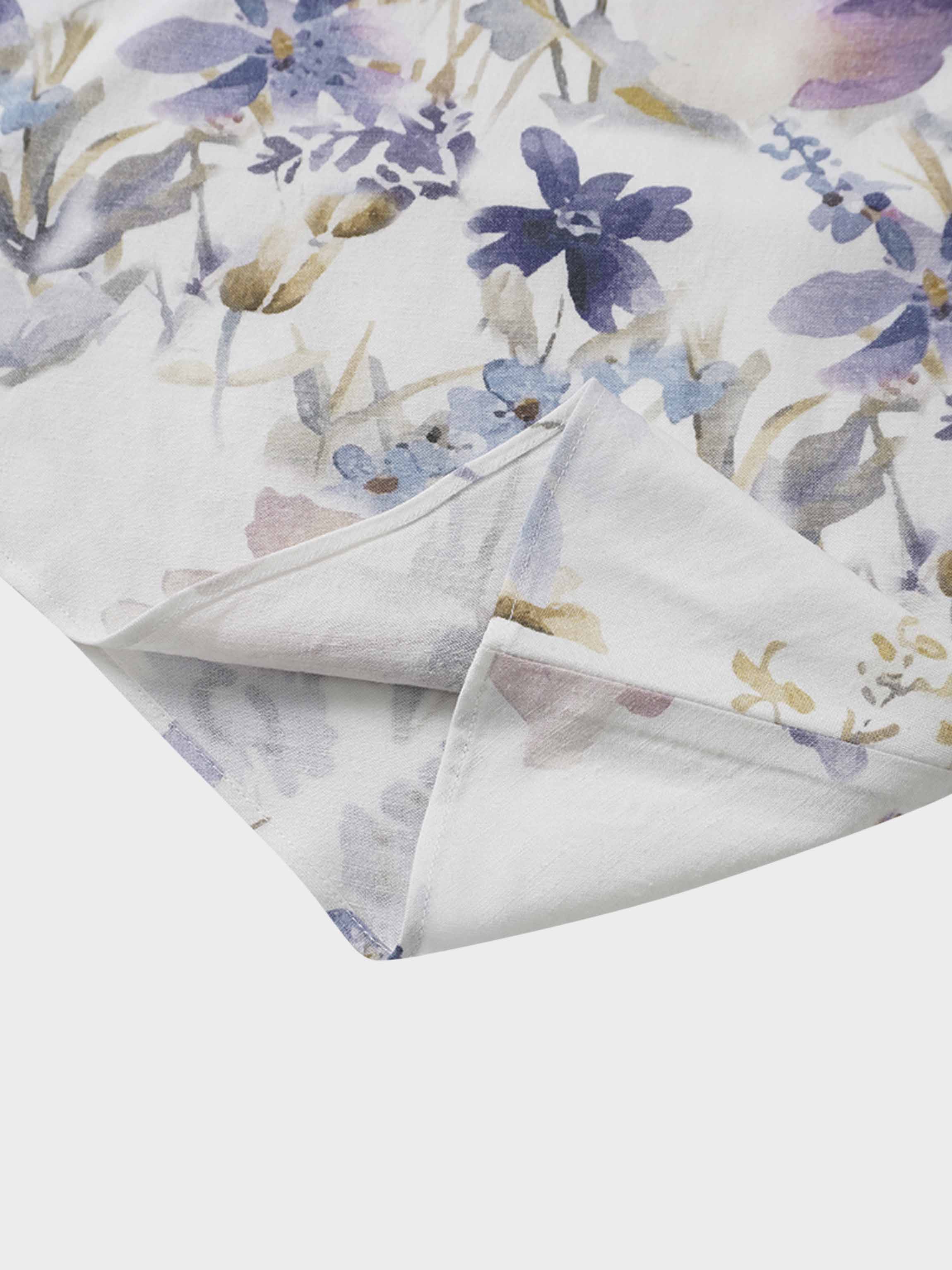 Printed Linen Blend Slip Skirt-Scattered Flowers
