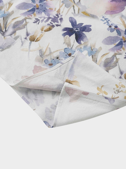 Printed Linen Blend Slip Skirt-Scattered Flowers