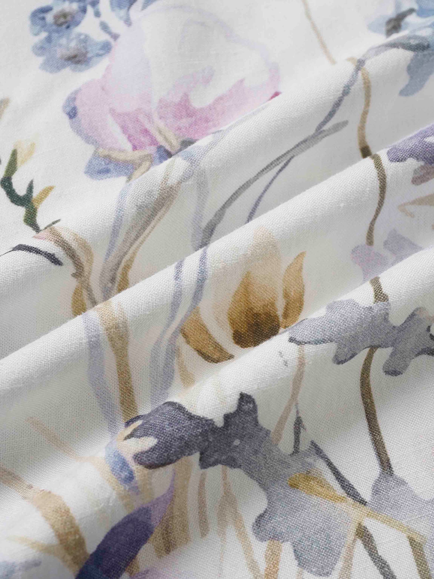 Printed Linen Blend Slip Skirt-Scattered Flowers