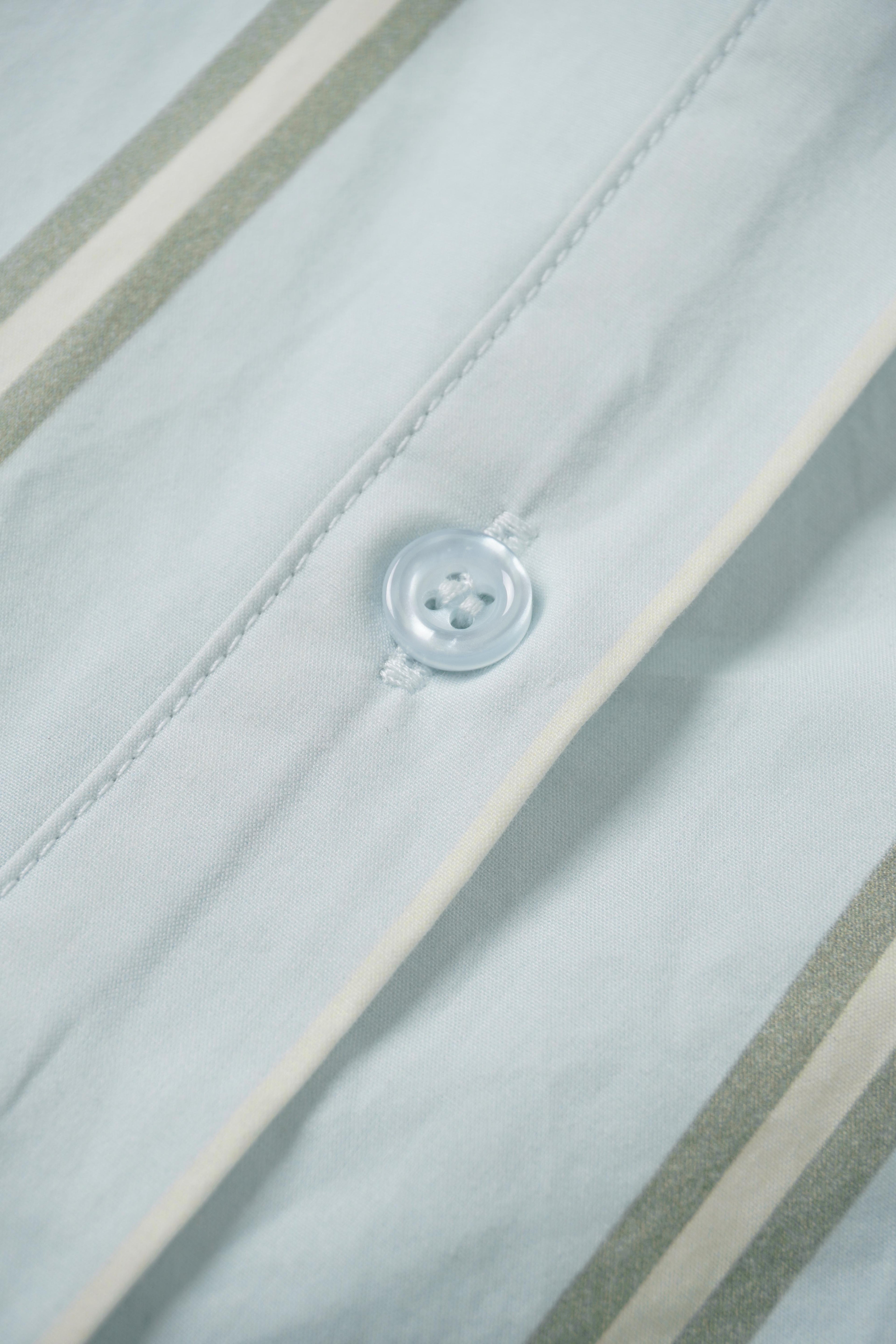 Side Tie Shirtdress-Stripe