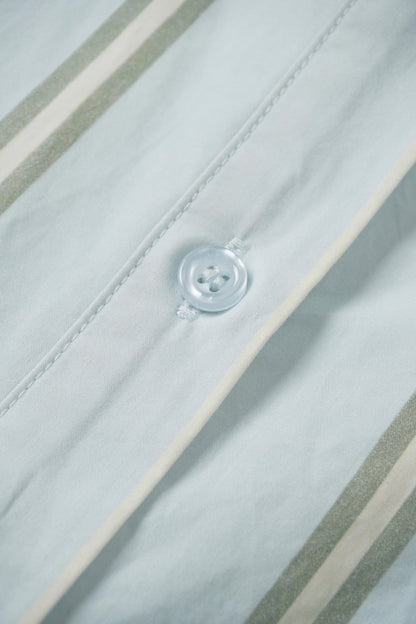 Side Tie Shirtdress-Stripe