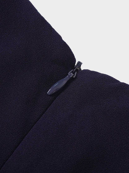 Tulip Sleeve Tie Back Dress-Navy
