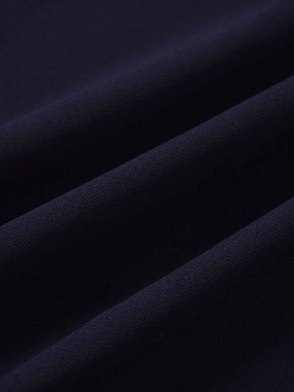 Tulip Sleeve Tie Back Dress-Navy