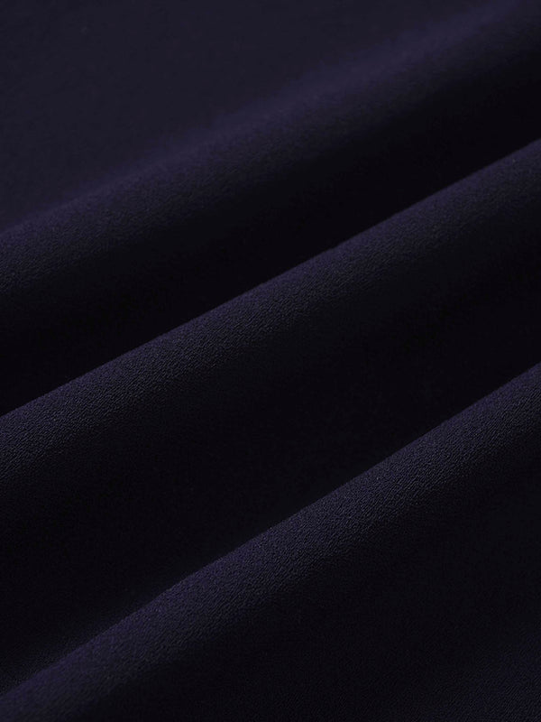 Tulip Sleeve Tie Back Dress-Navy
