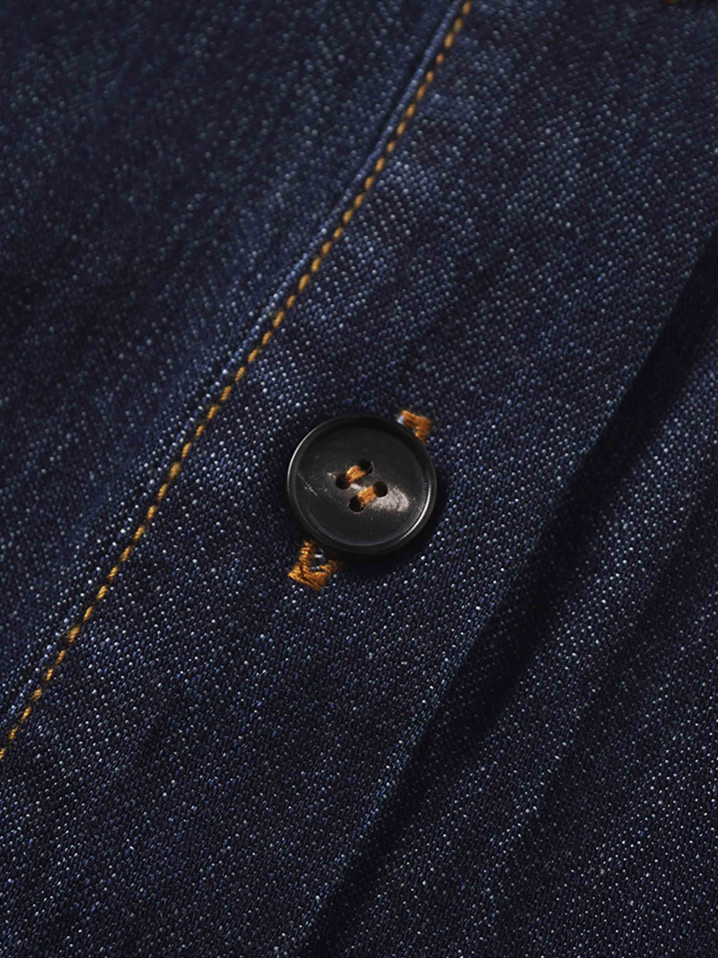 Waisted Lightweight Denim Dress-Dark Blue