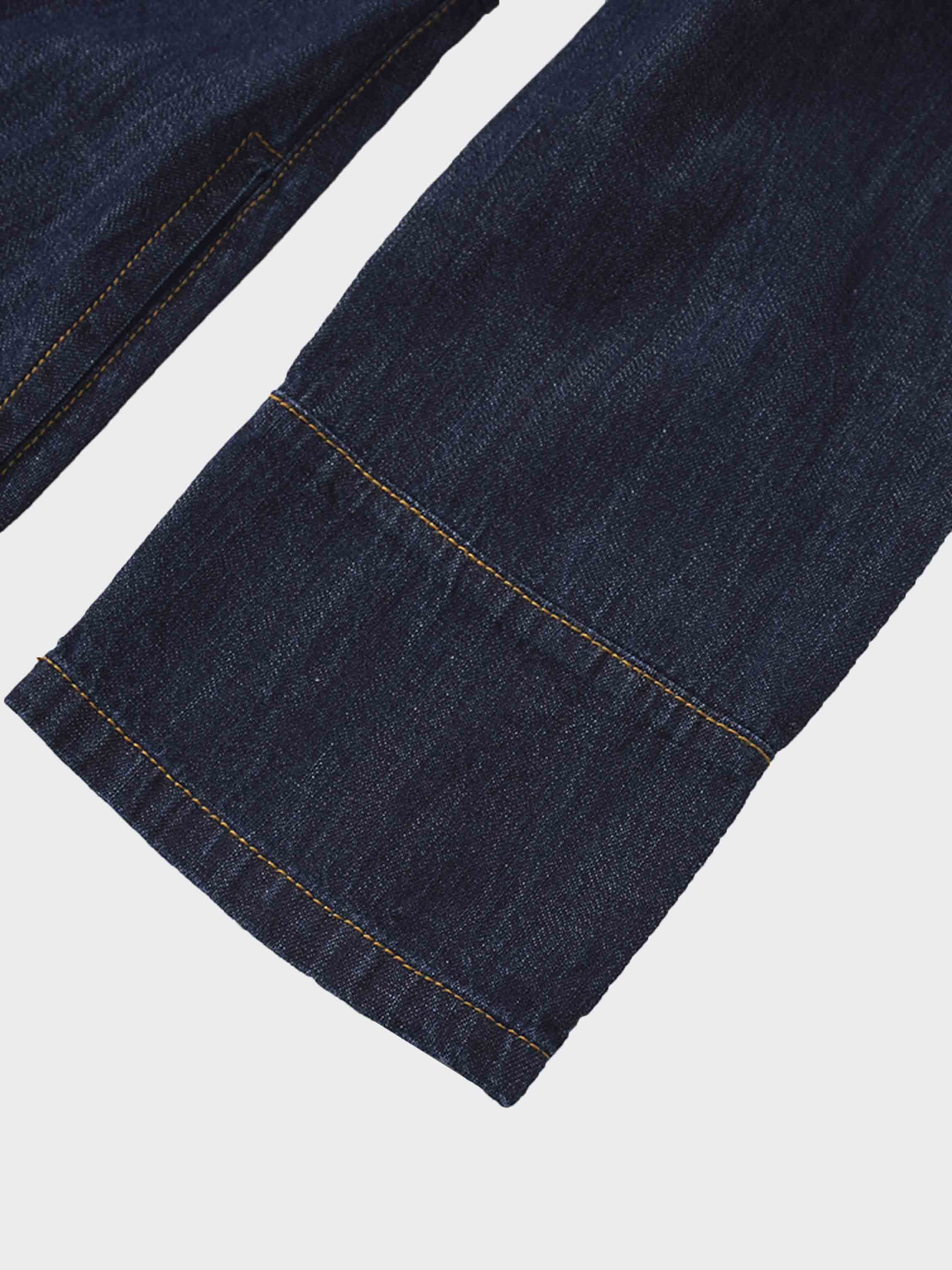 Waisted Lightweight Denim Dress-Dark Blue