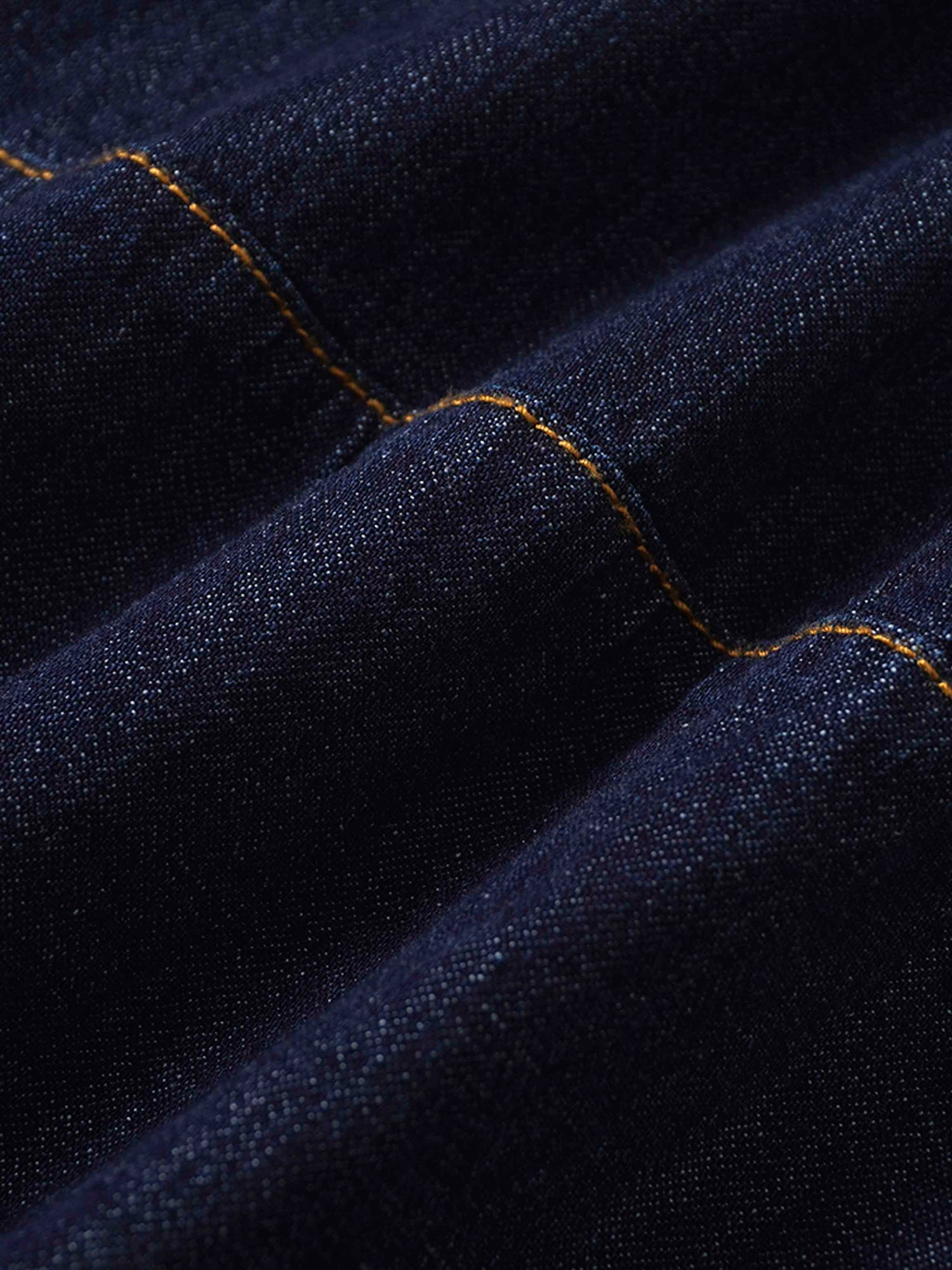 Waisted Lightweight Denim Dress-Dark Blue