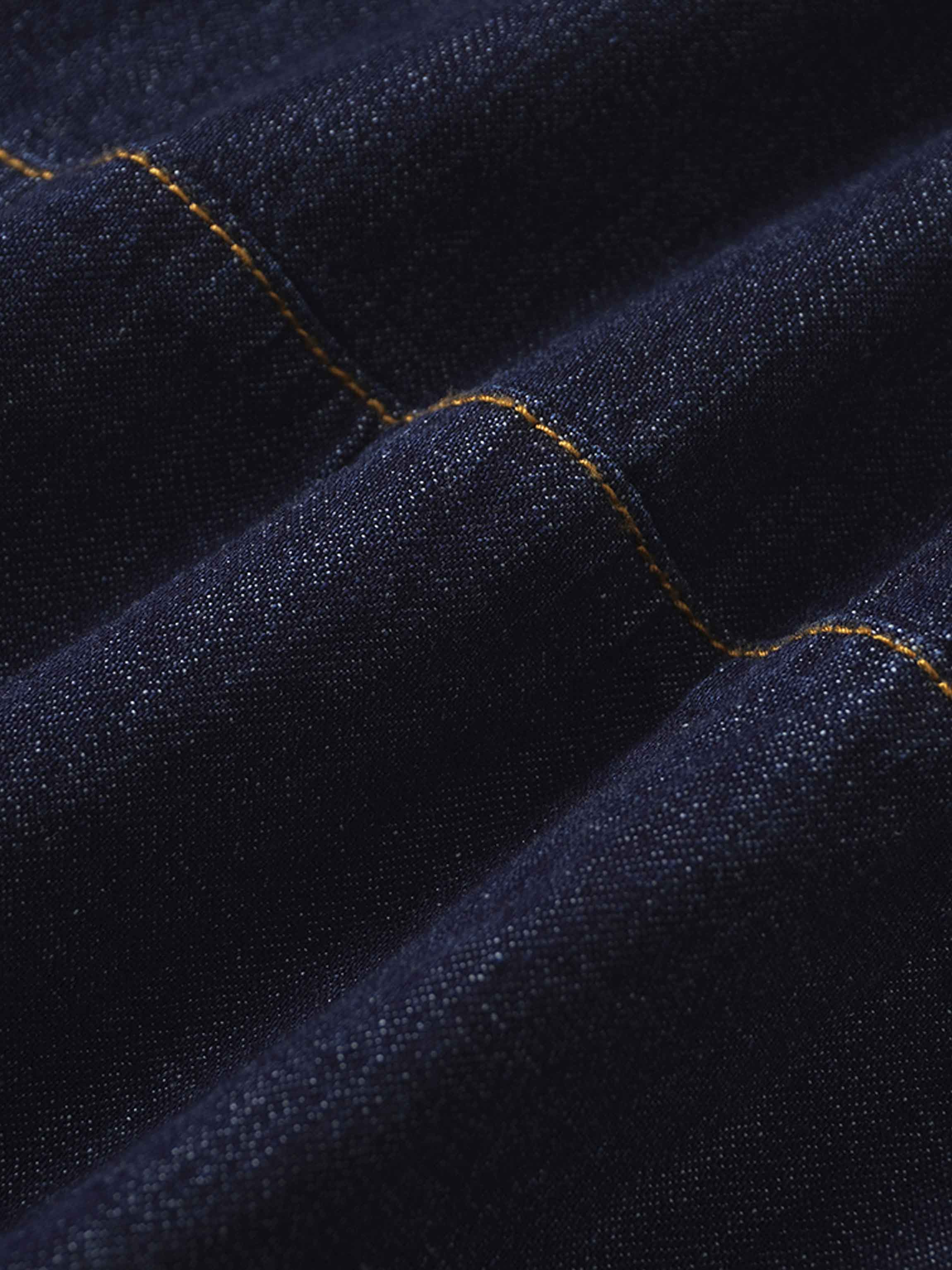 Waisted Lightweight Denim Dress-Dark Blue