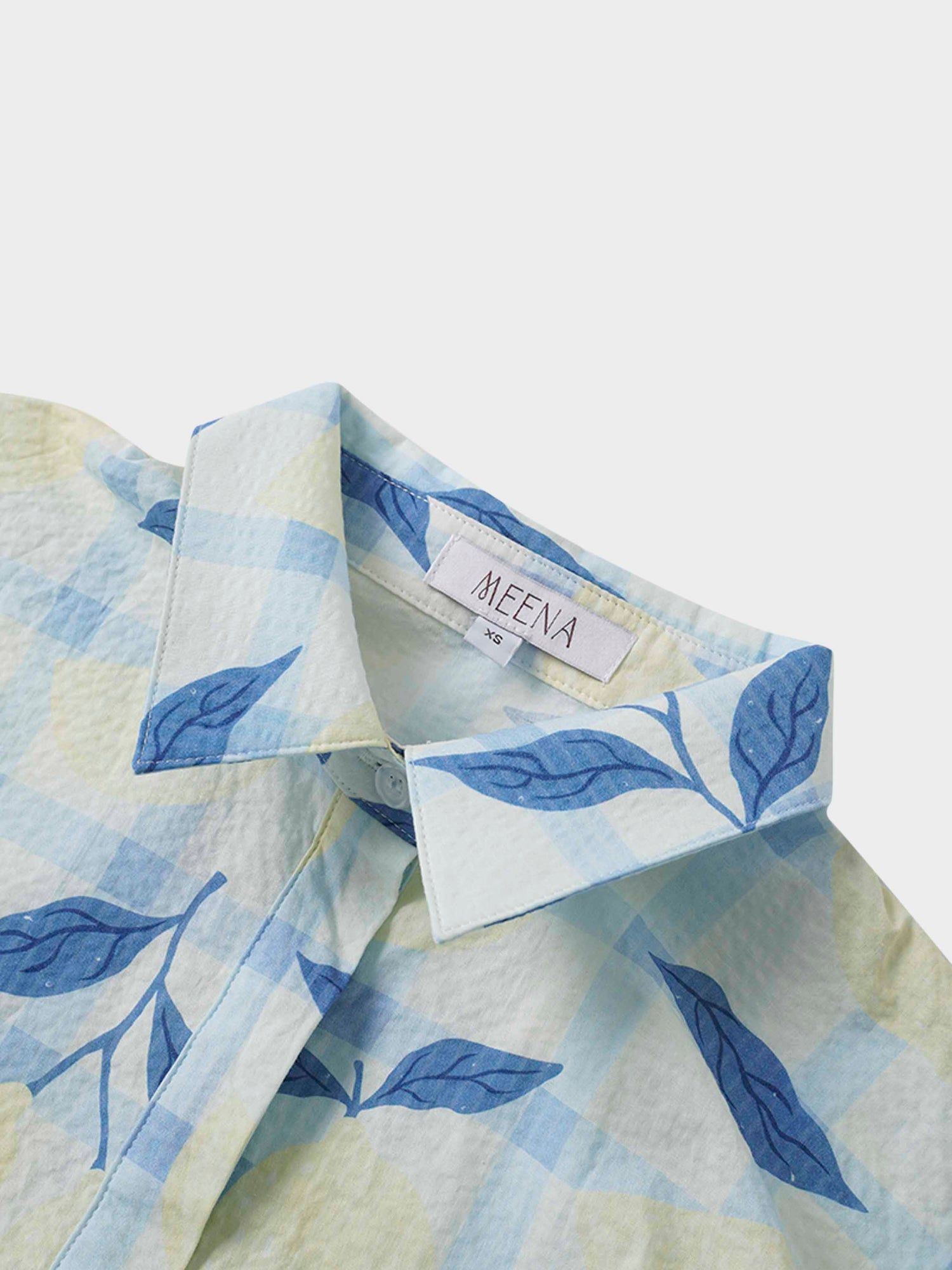 Yoke Gathered Belted Shirtdress-Lots of Lemon