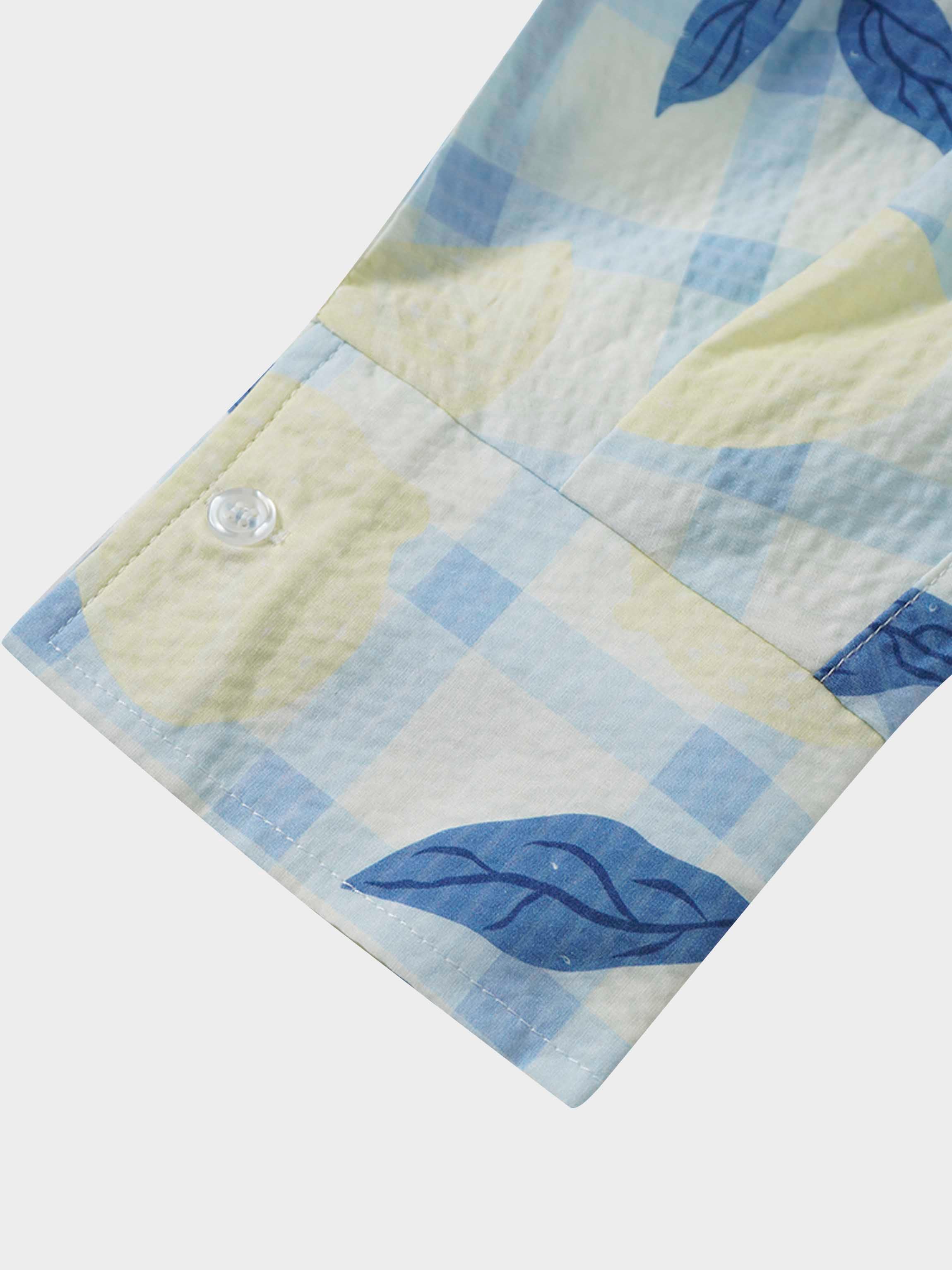 Yoke Gathered Belted Shirtdress-Lots of Lemon