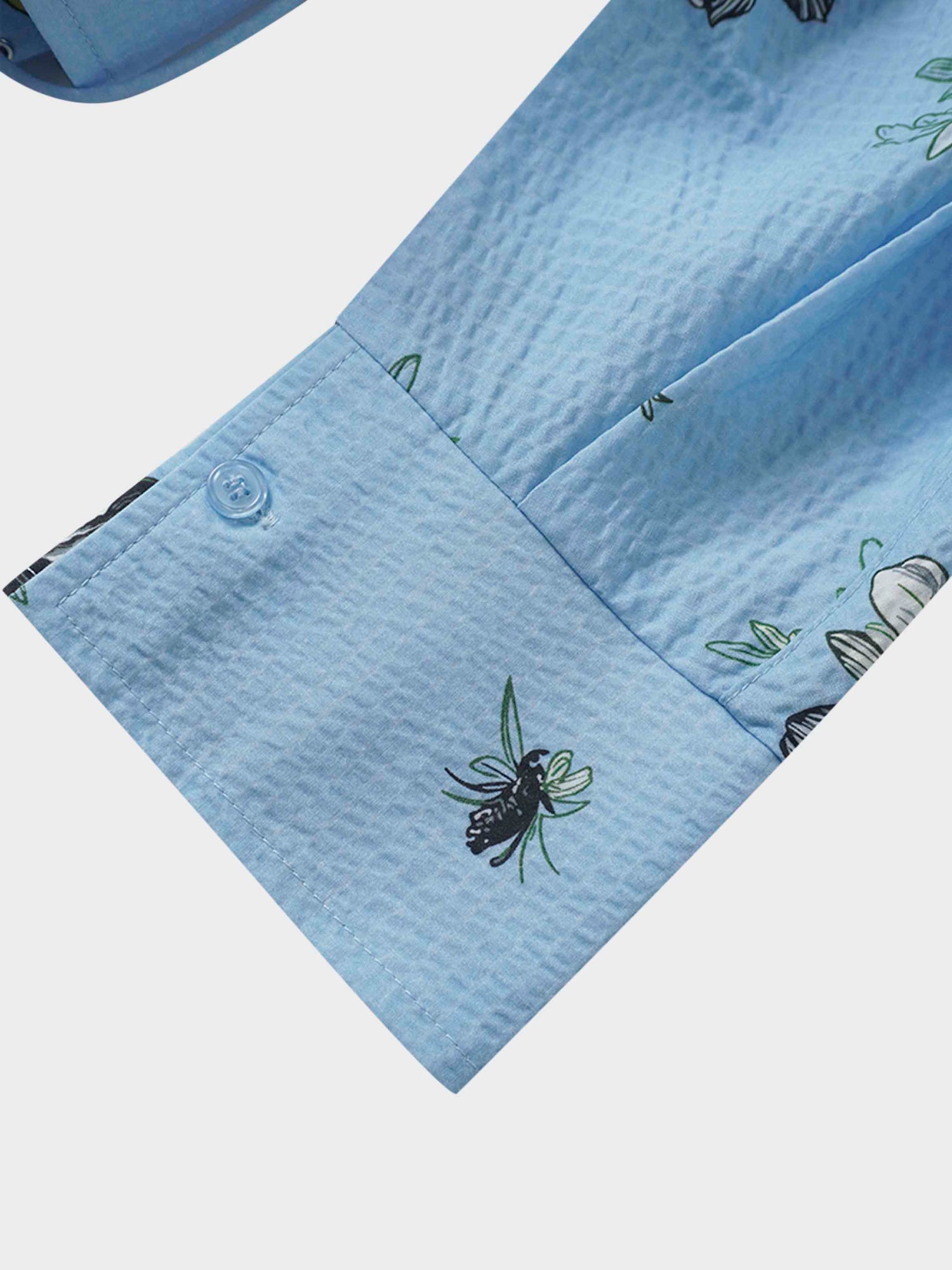 Yoke Gathered Belted Shirtdress-Yellow Pop Flower