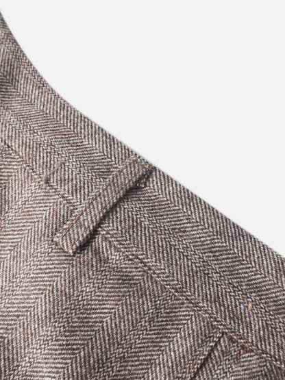 Pleat Bottom Yoke Skirt - Brown/Tan