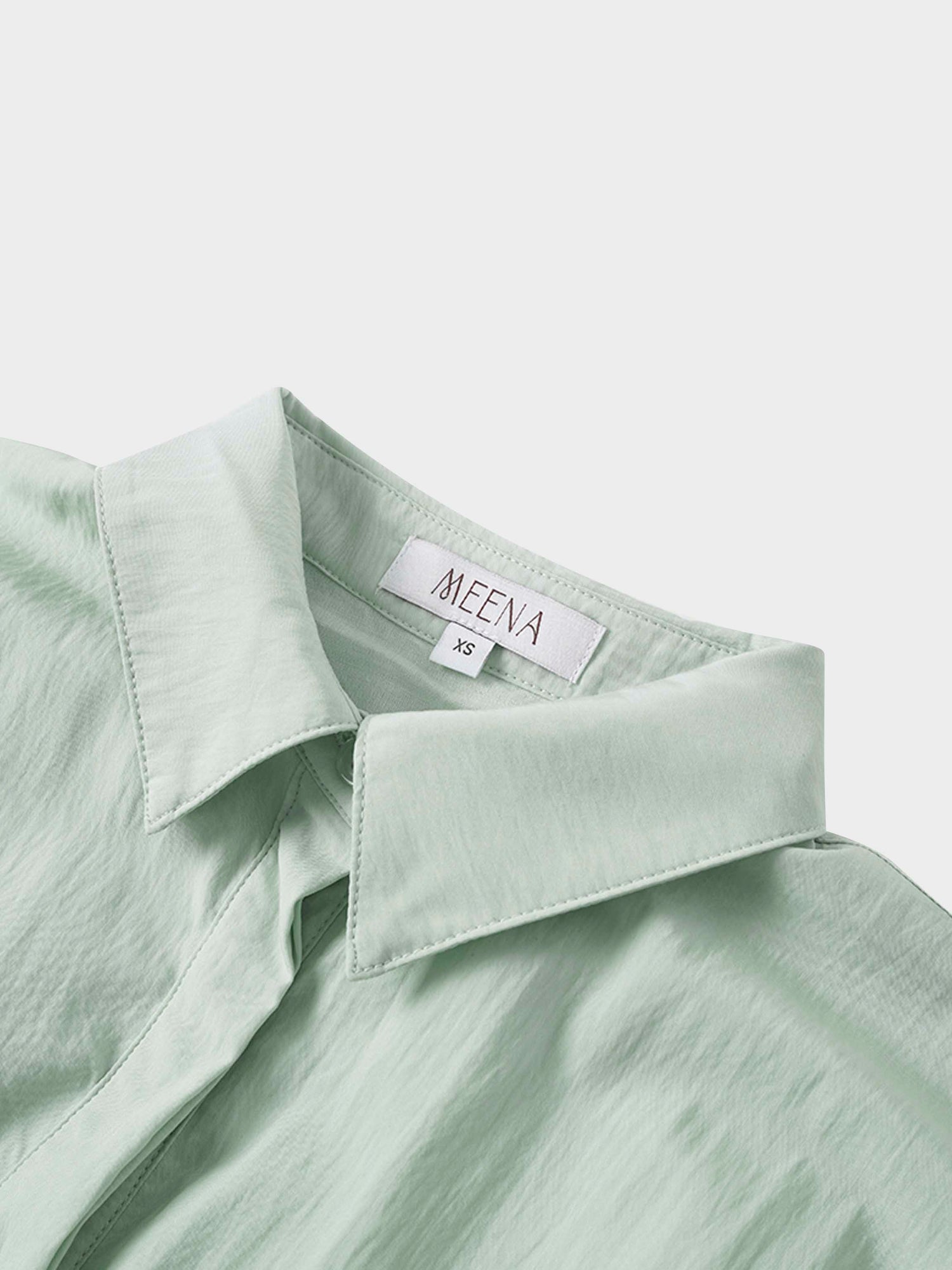 Cotton Yoke Gathered Dress-Mint