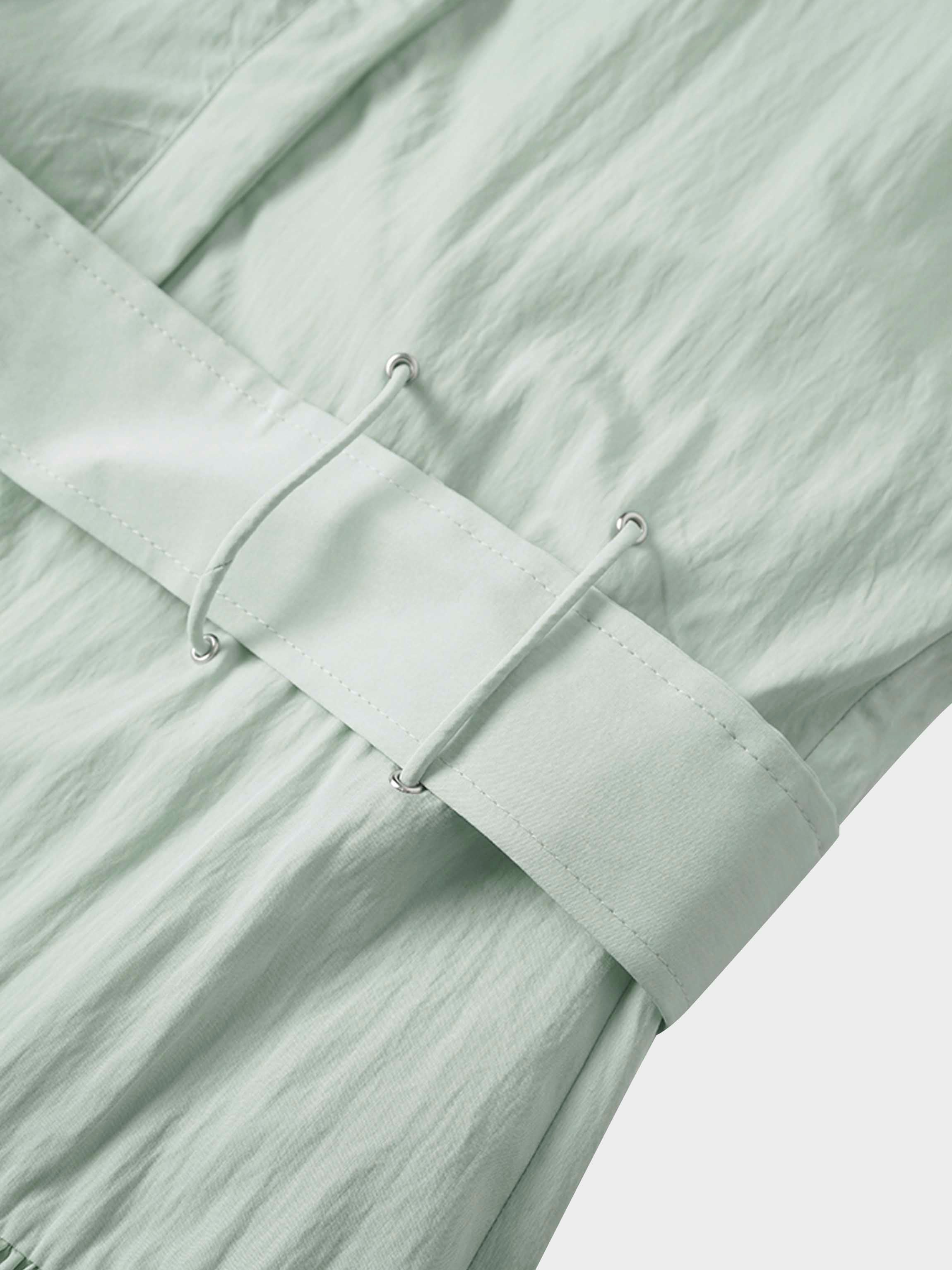 Cotton Yoke Gathered Dress-Mint