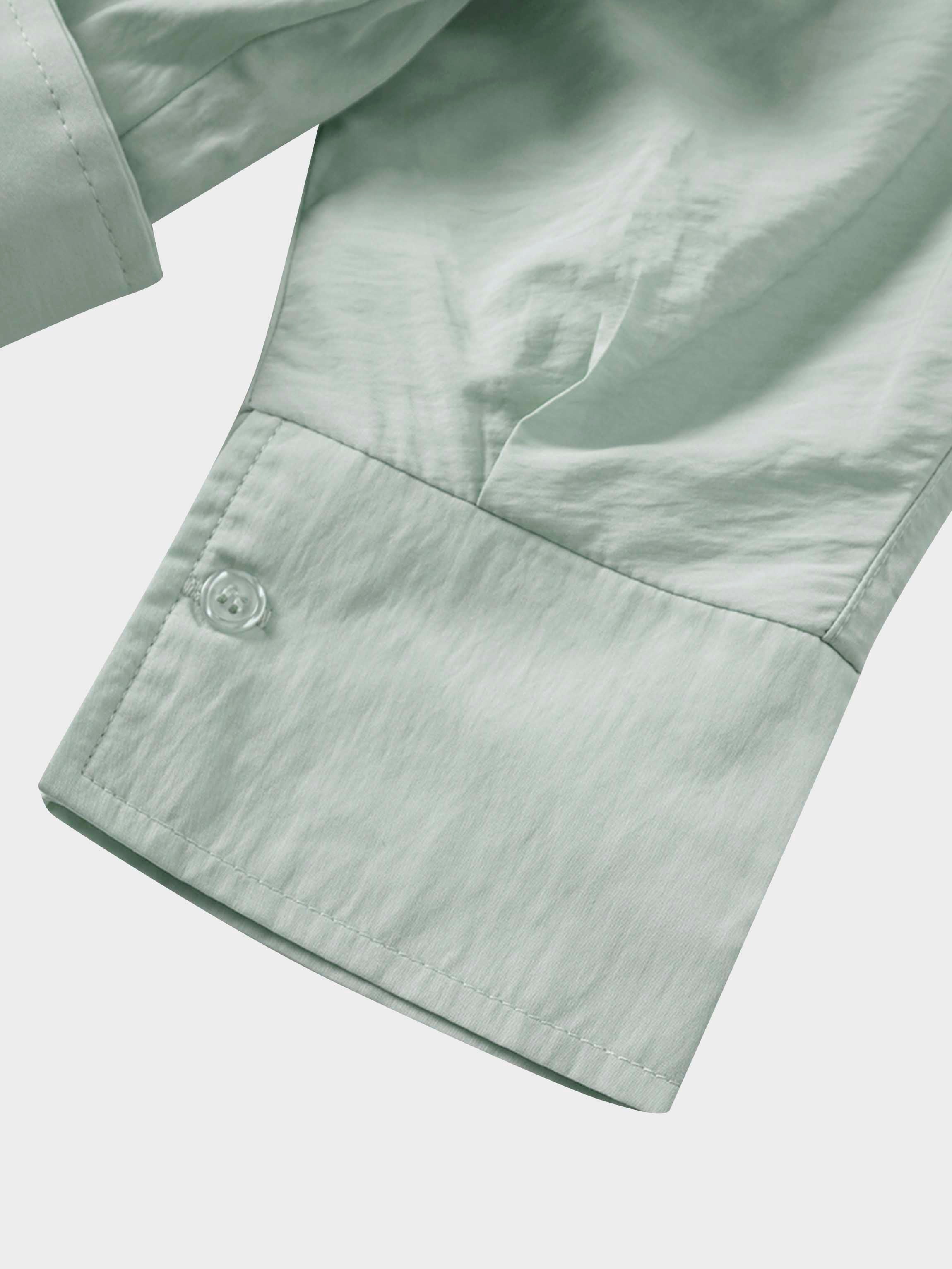 Cotton Yoke Gathered Dress-Mint