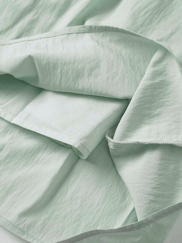 Cotton Yoke Gathered Dress-Mint