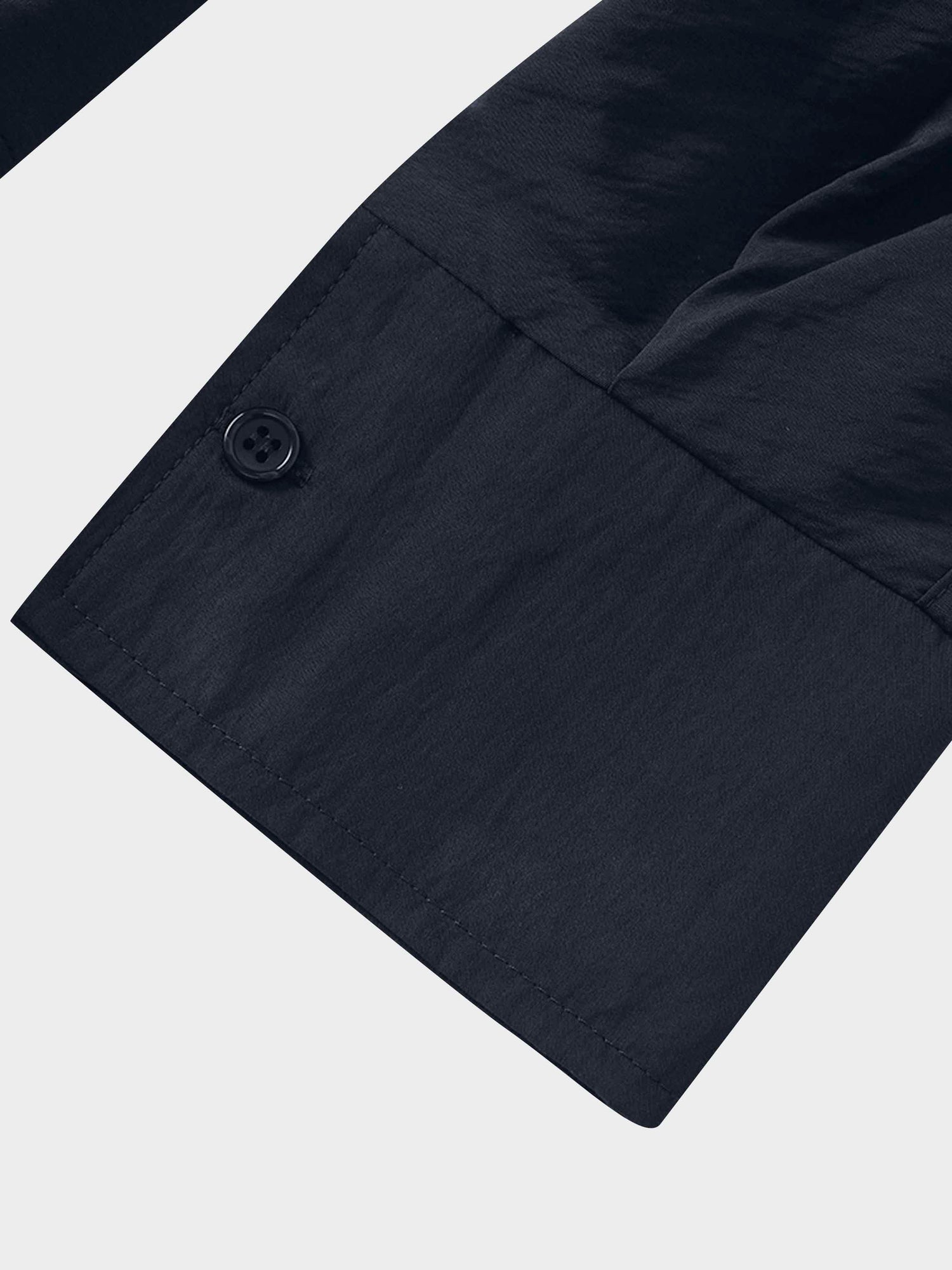 Cotton Yoke Gathered Dress-Navy