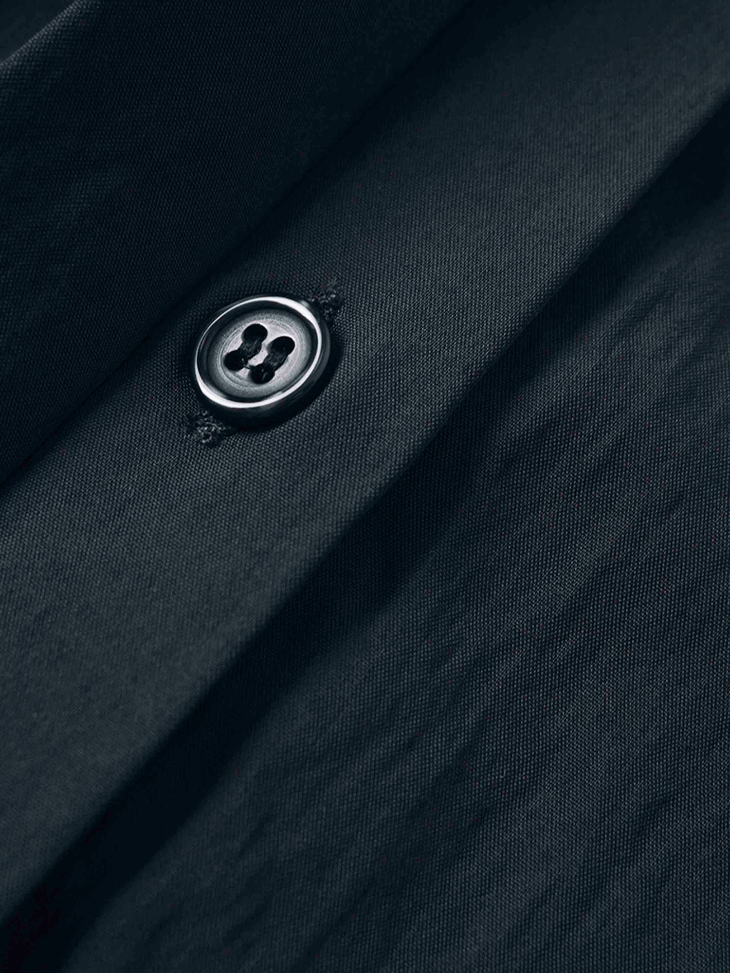 Cotton Yoke Gathered Dress-Navy