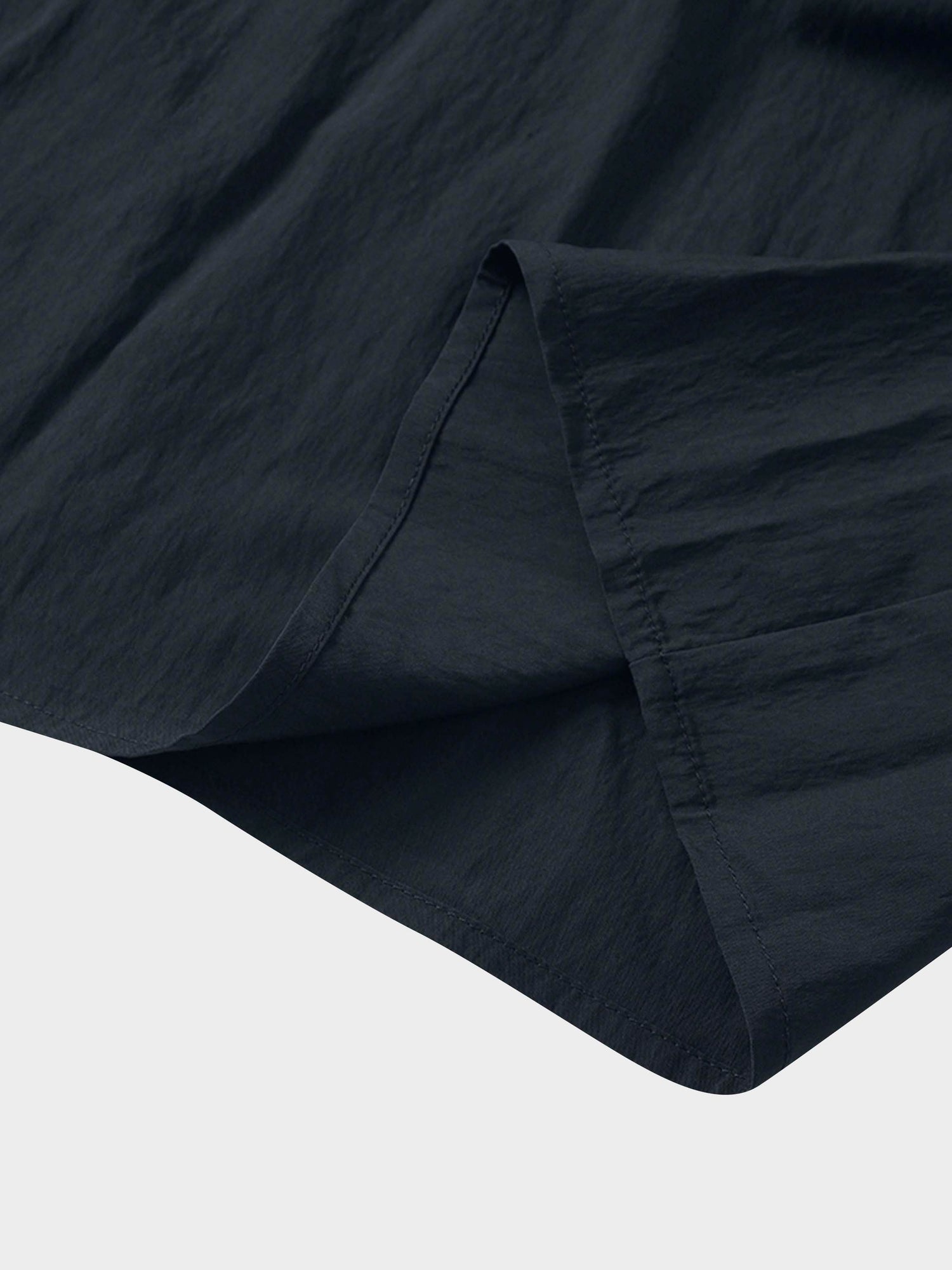 Cotton Yoke Gathered Dress-Navy