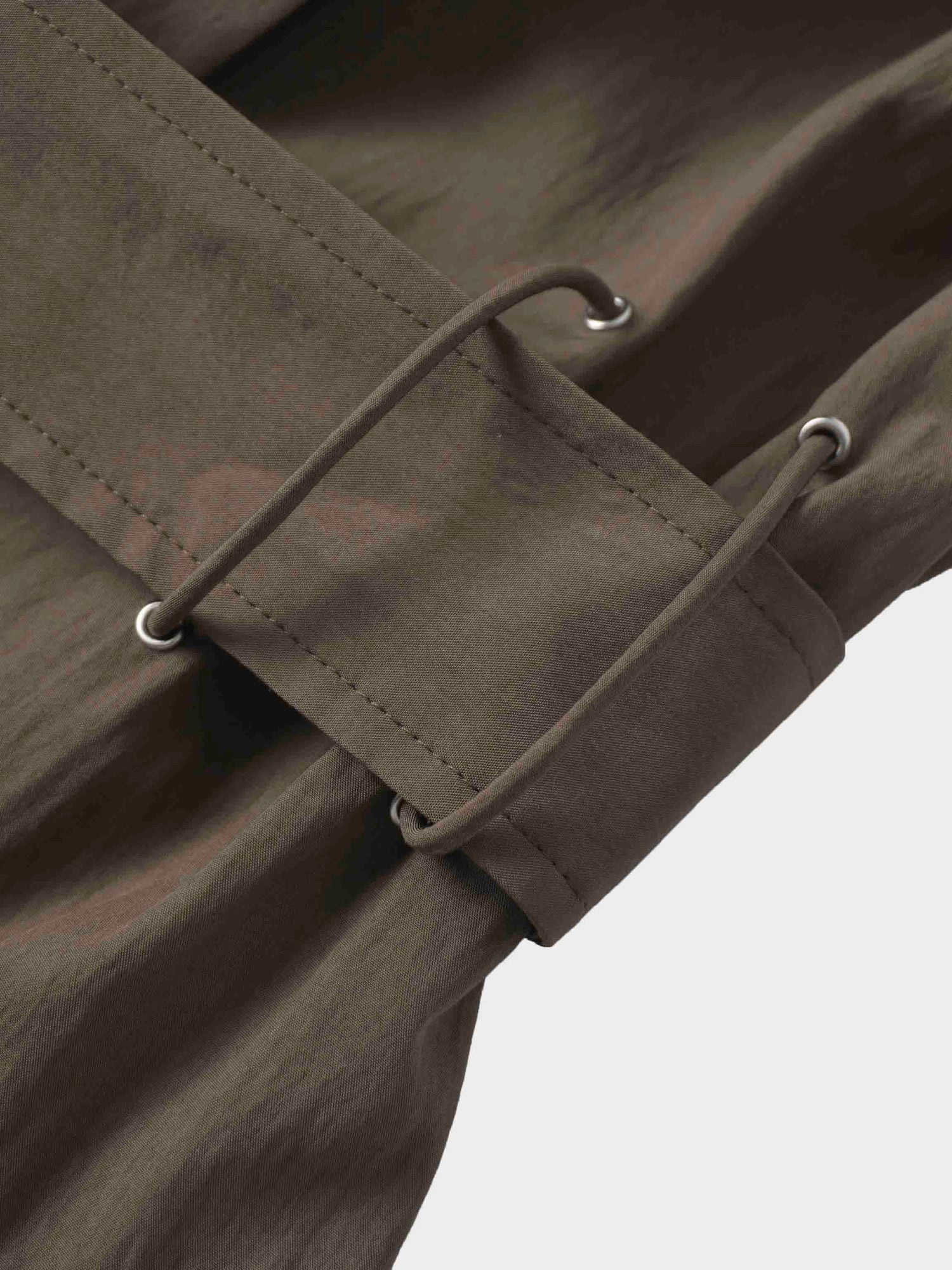 Cotton Yoke Gathered Dress-Brown