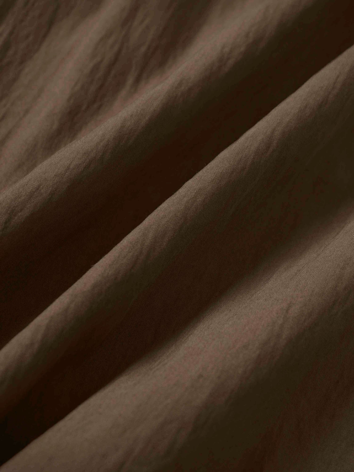Cotton Yoke Gathered Dress-Brown