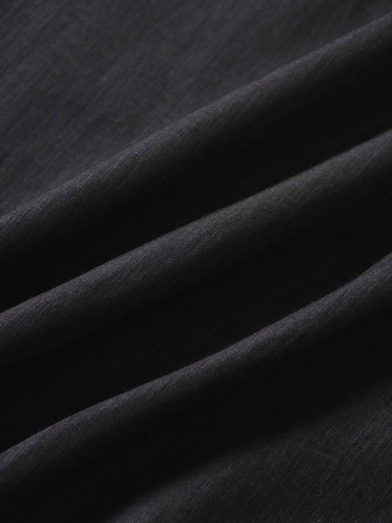 Crossover Side Pleat Dress-Black