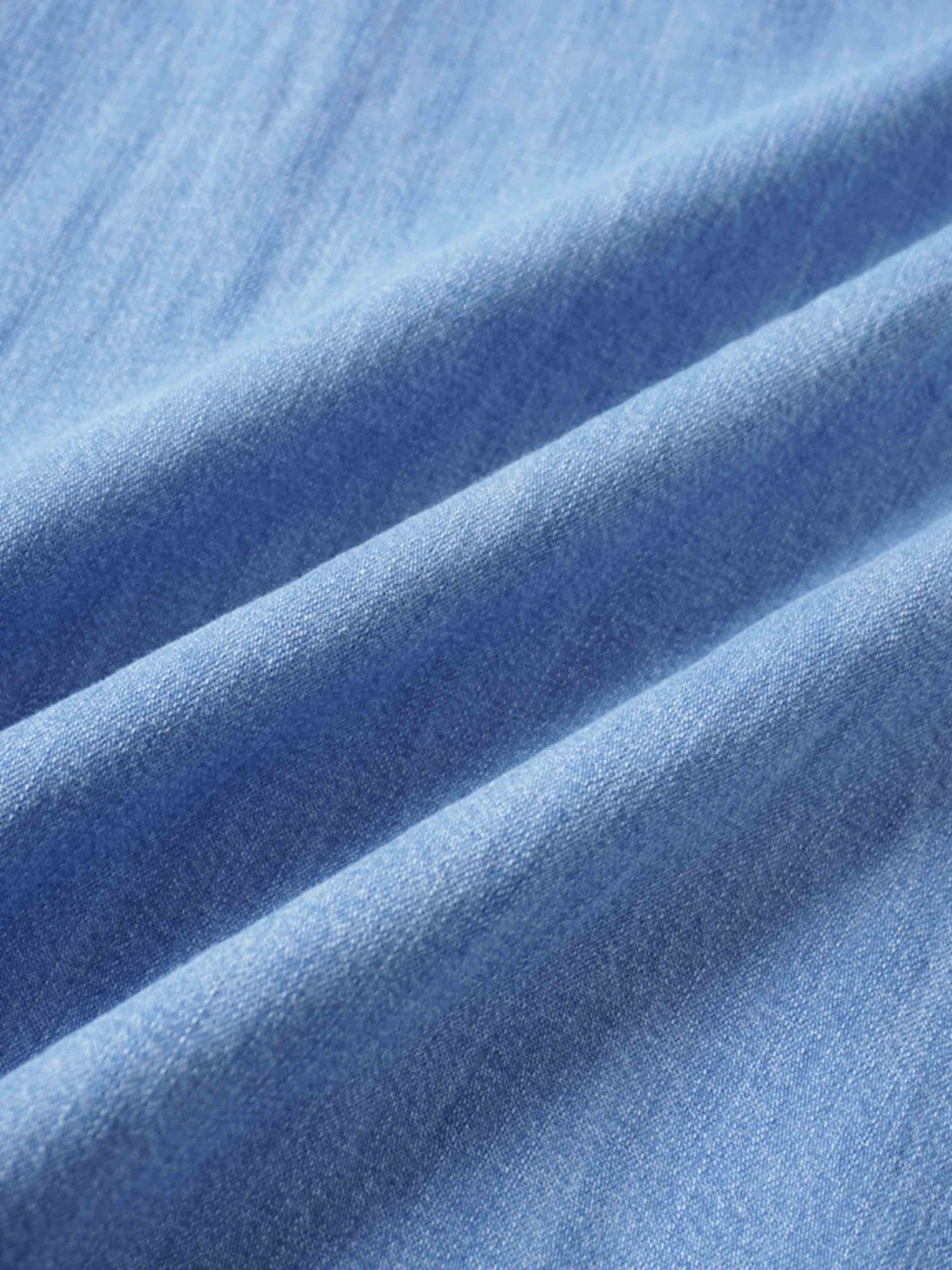 Waisted Lightweight Denim Dress-Blue