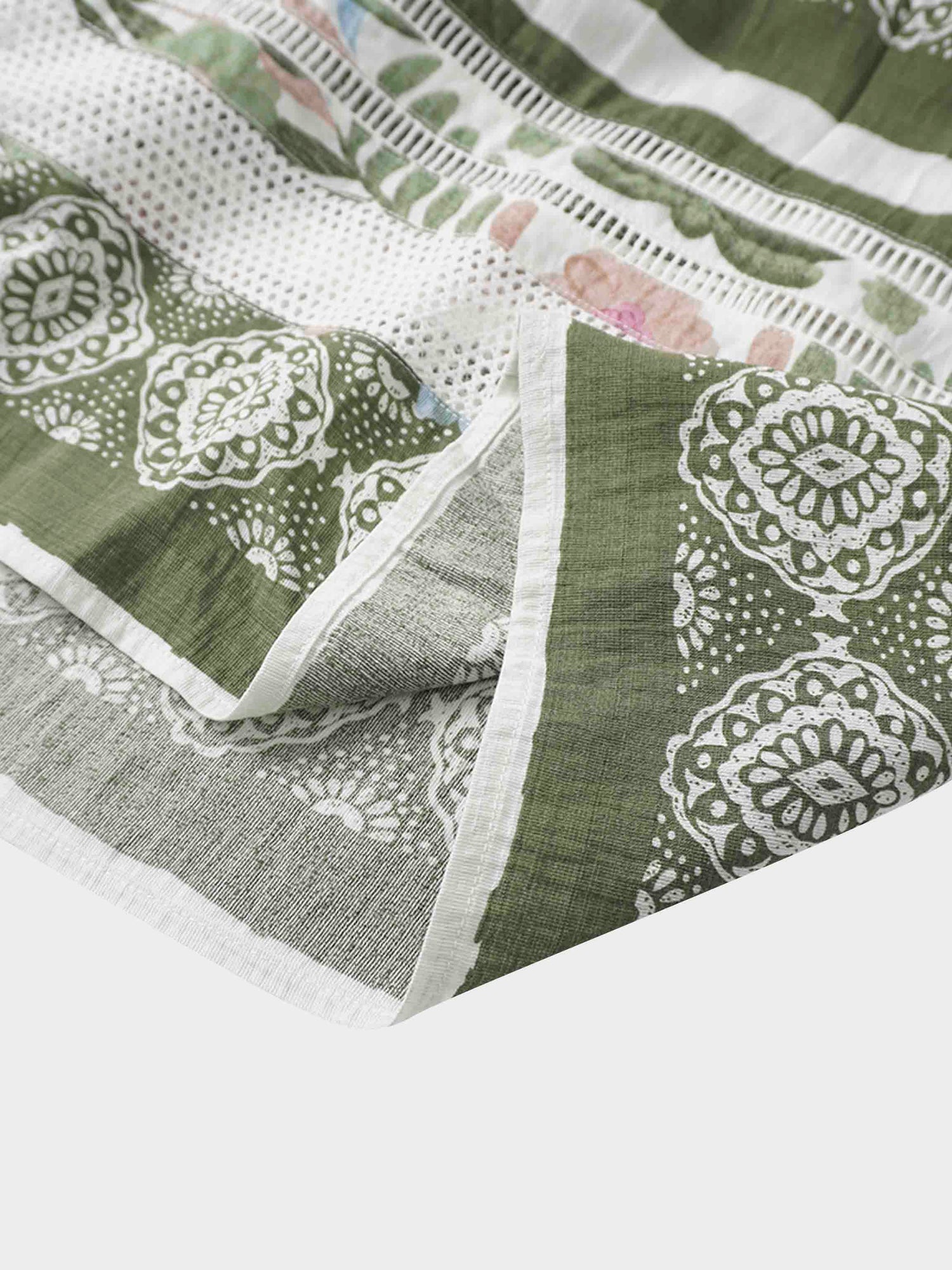 Belted Pleated Bottom Shirtdress-Floral Design