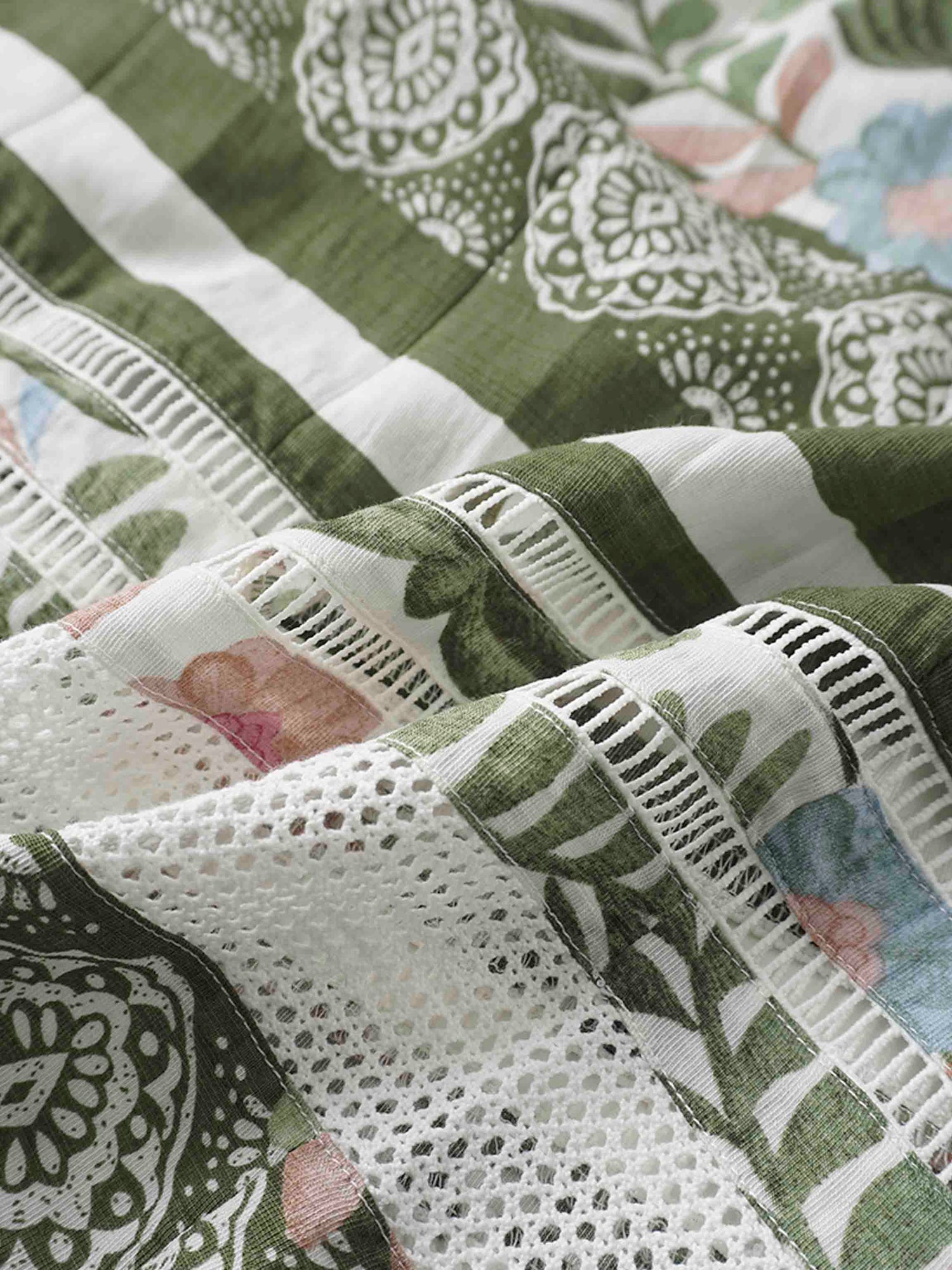 Belted Pleated Bottom Shirtdress-Floral Design