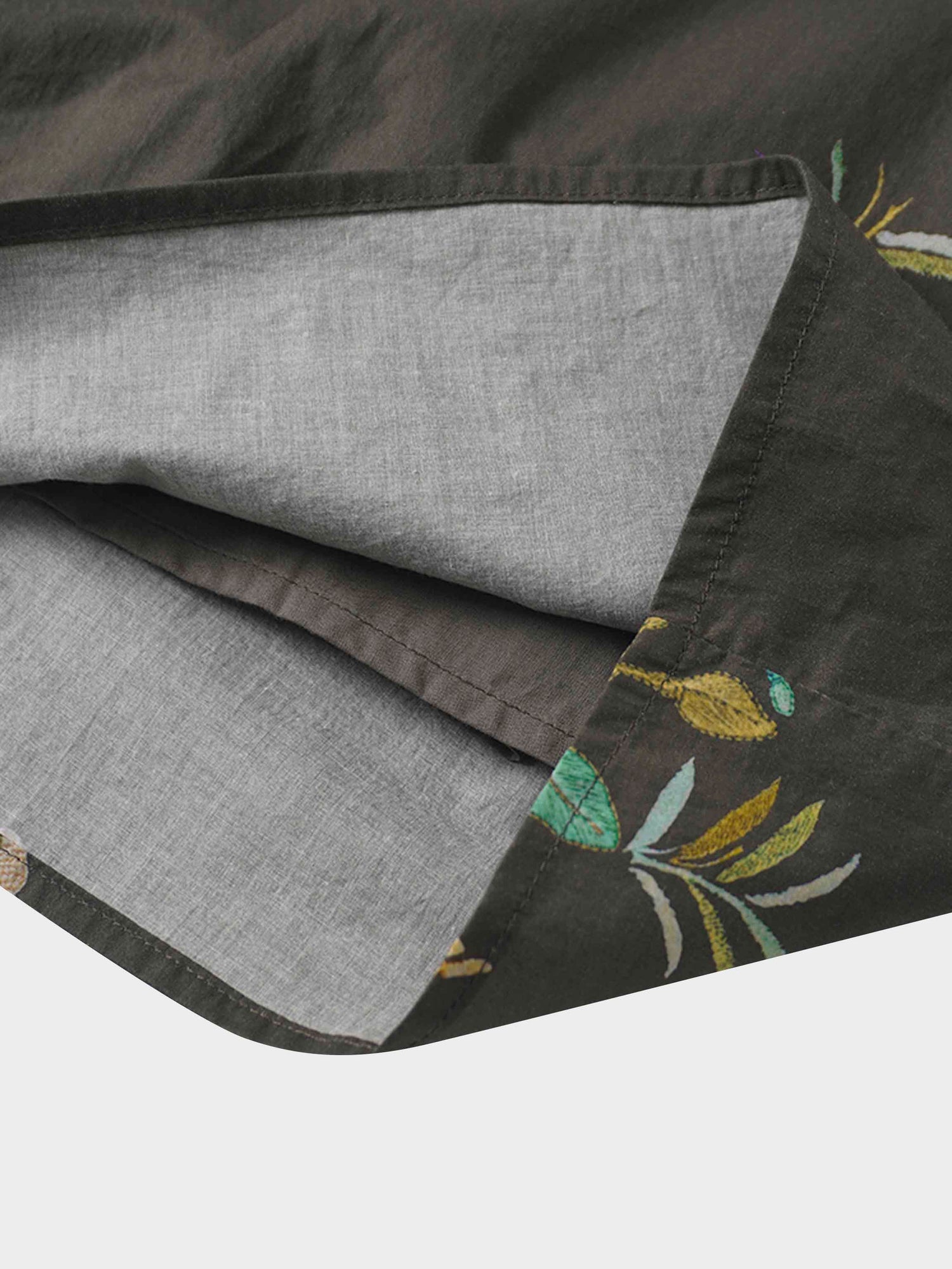 Belted Pleated Bottom Shirtdress-Beaded Floral