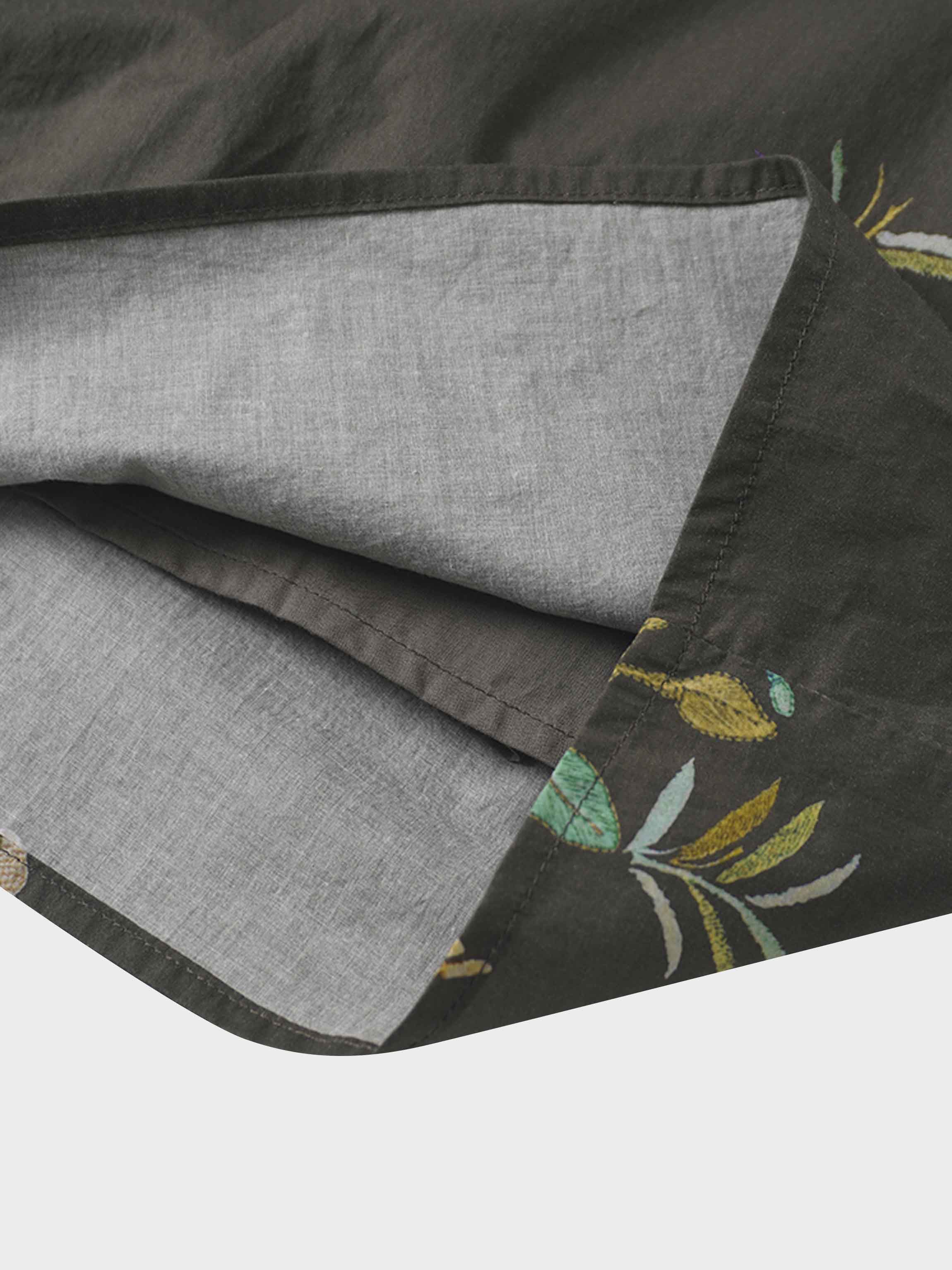 Belted Pleated Bottom Shirtdress-Beaded Floral