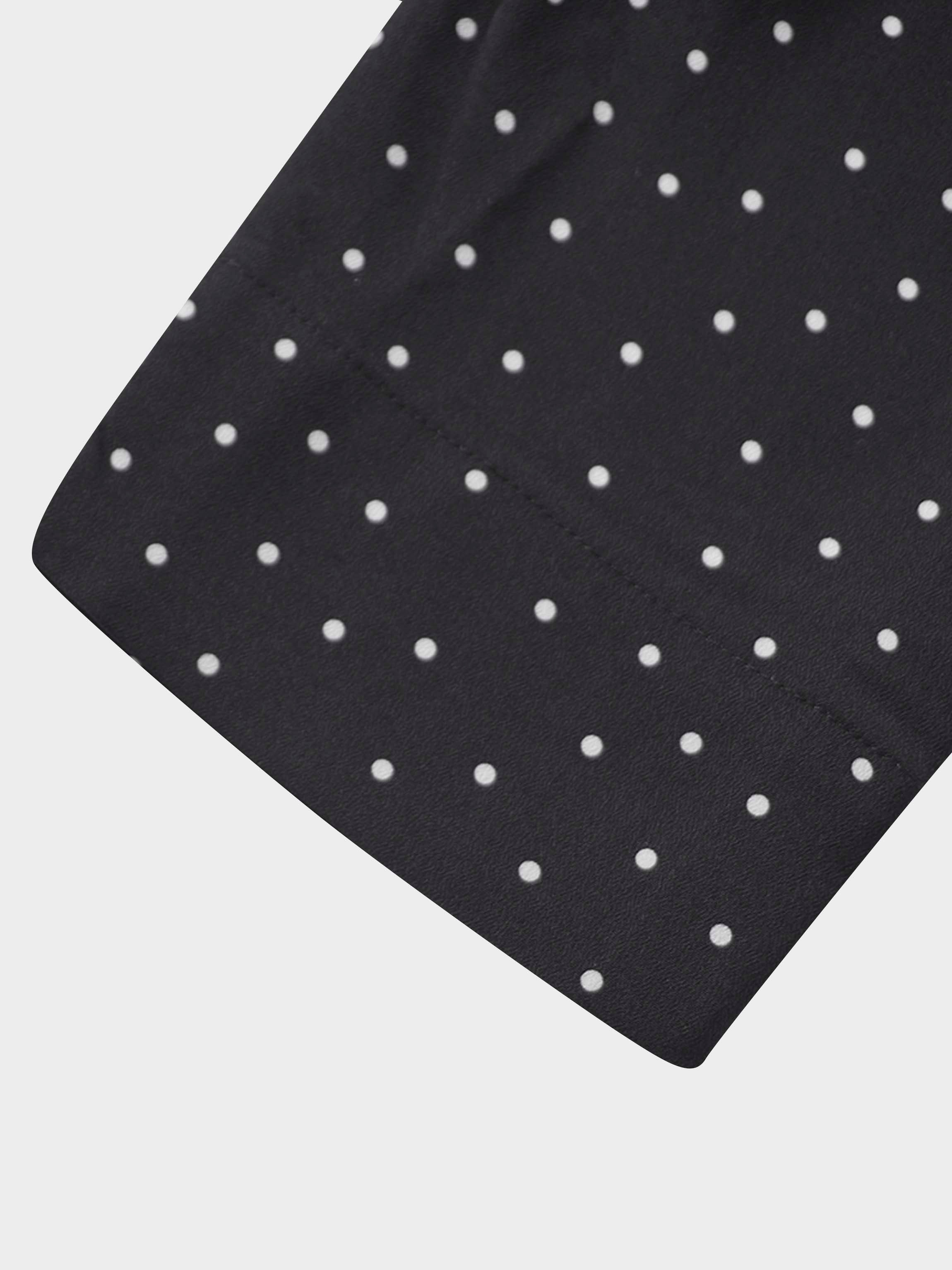 Collared Ruched Back Shirtdress-Polka Dot