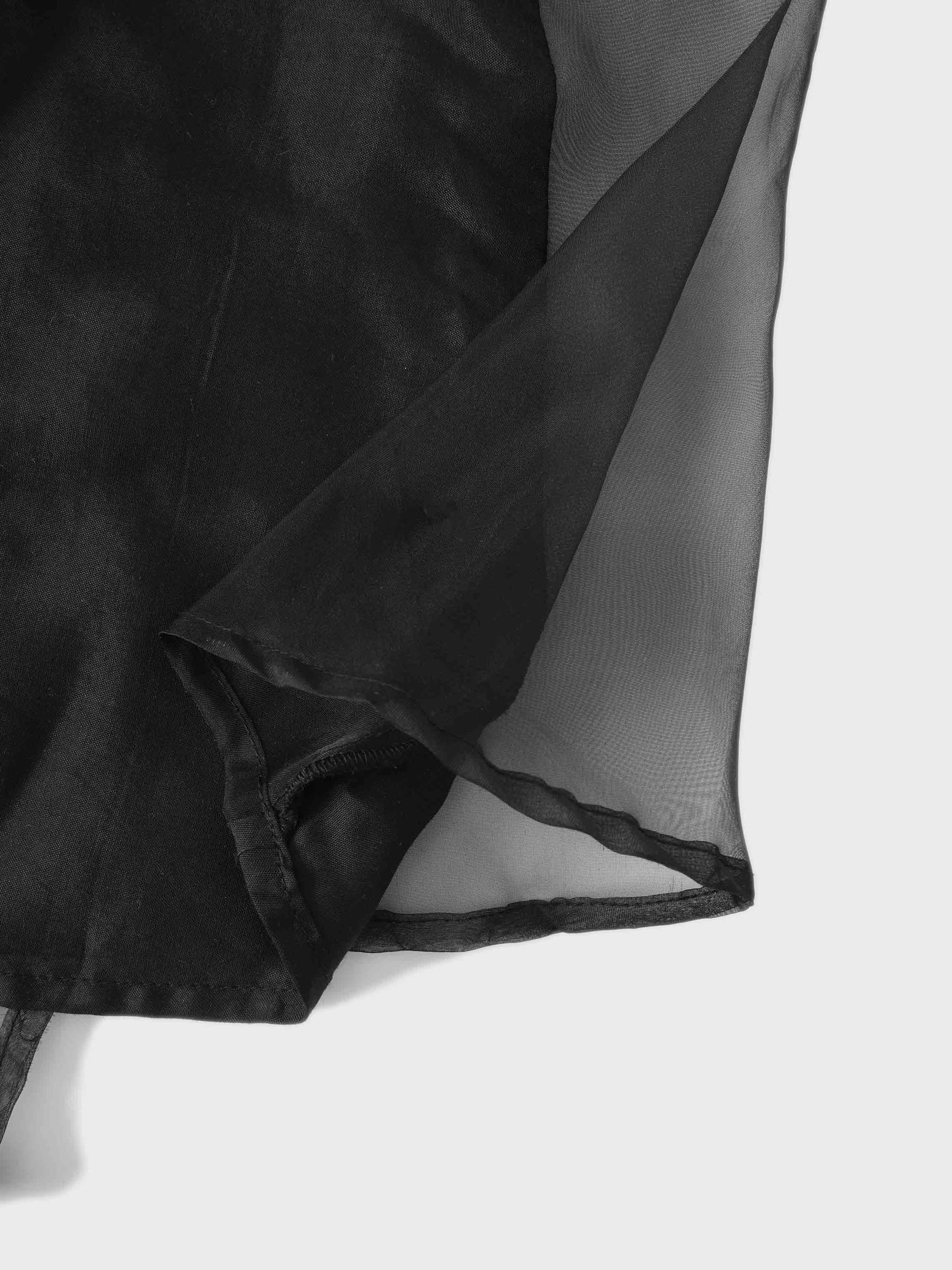 Organza Beaded Maxi Skirt-Black