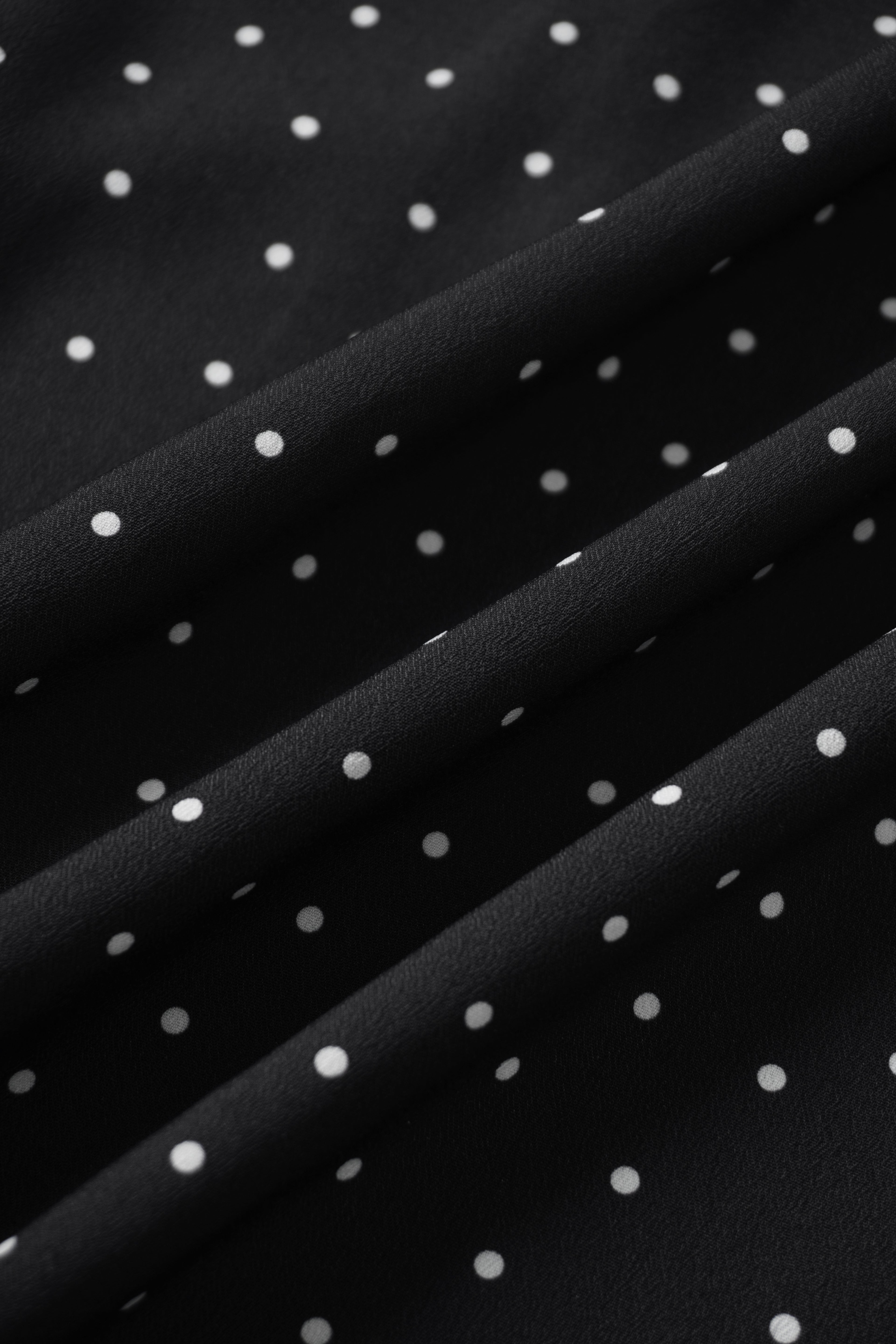 Collared Ruched Back Shirtdress-Polka Dot